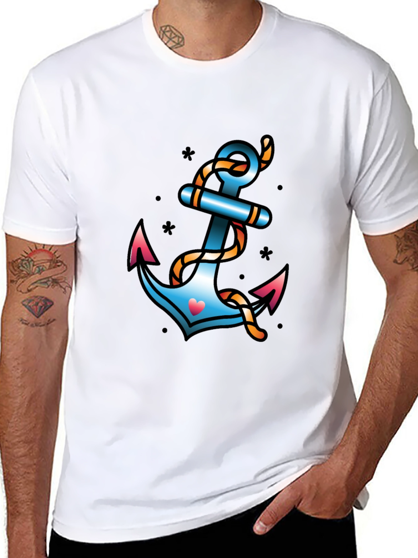 Anchor Heart Tattoo Graphic Tee
