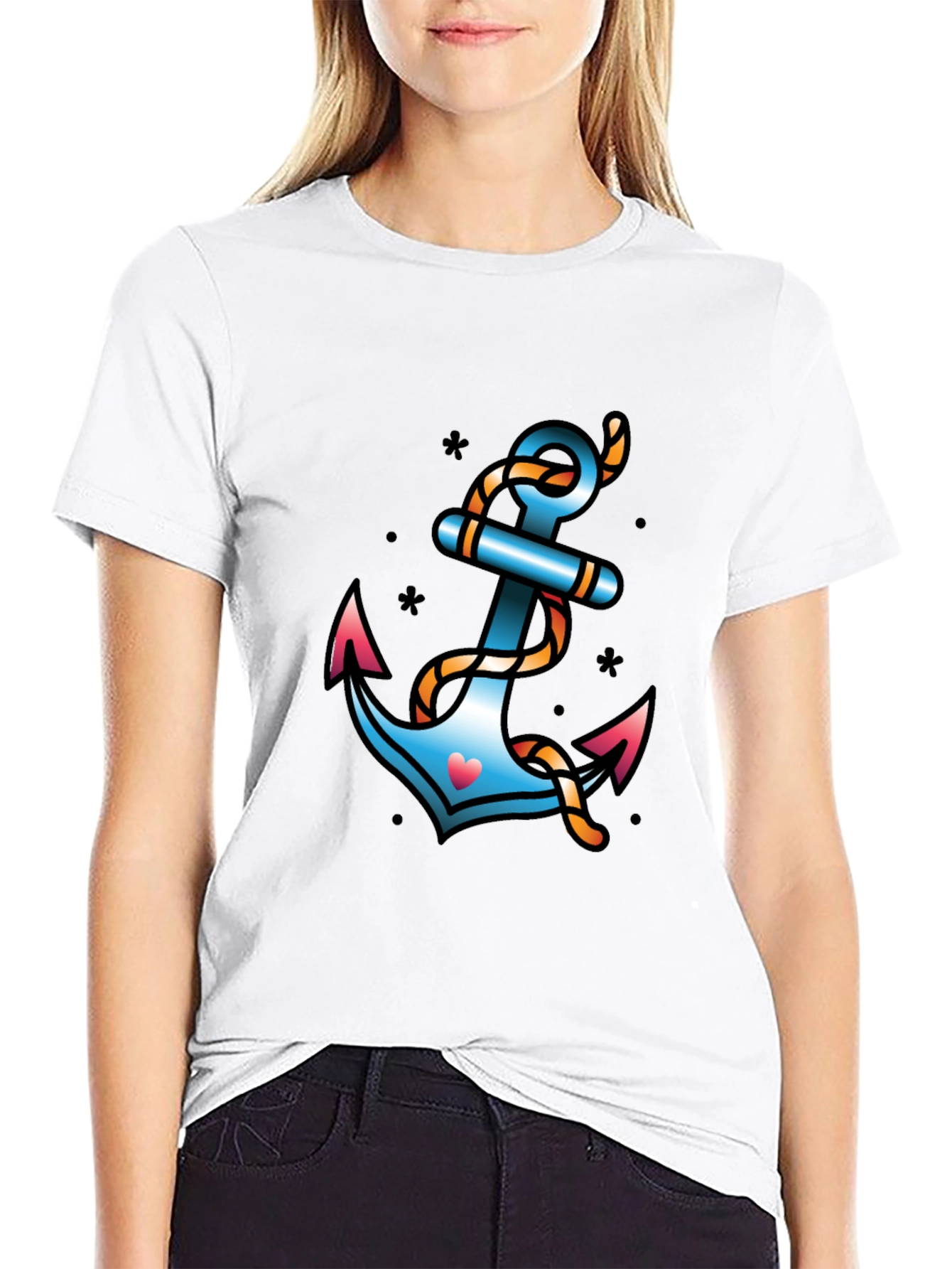 Anchor Heart Tattoo Graphic Tee
