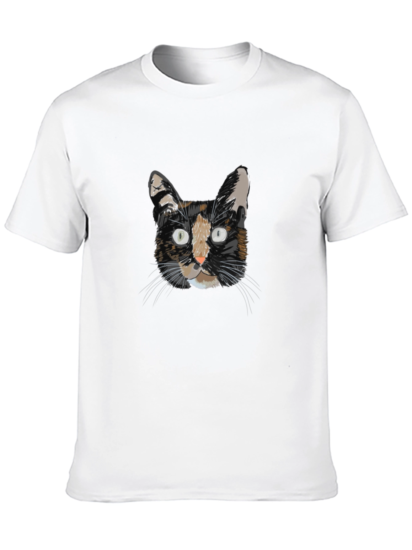 Cool Cat Portrait Graphic T-Shirt - Black