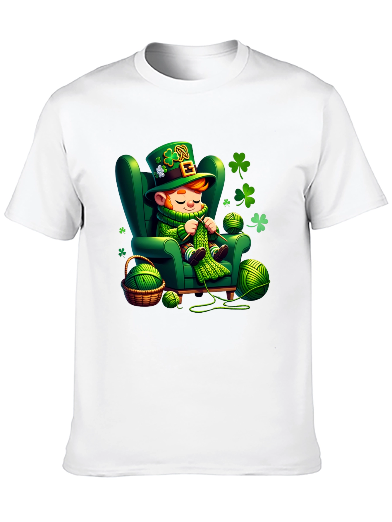 St. Patricks Day Leprechaun Knitting T-Shirt