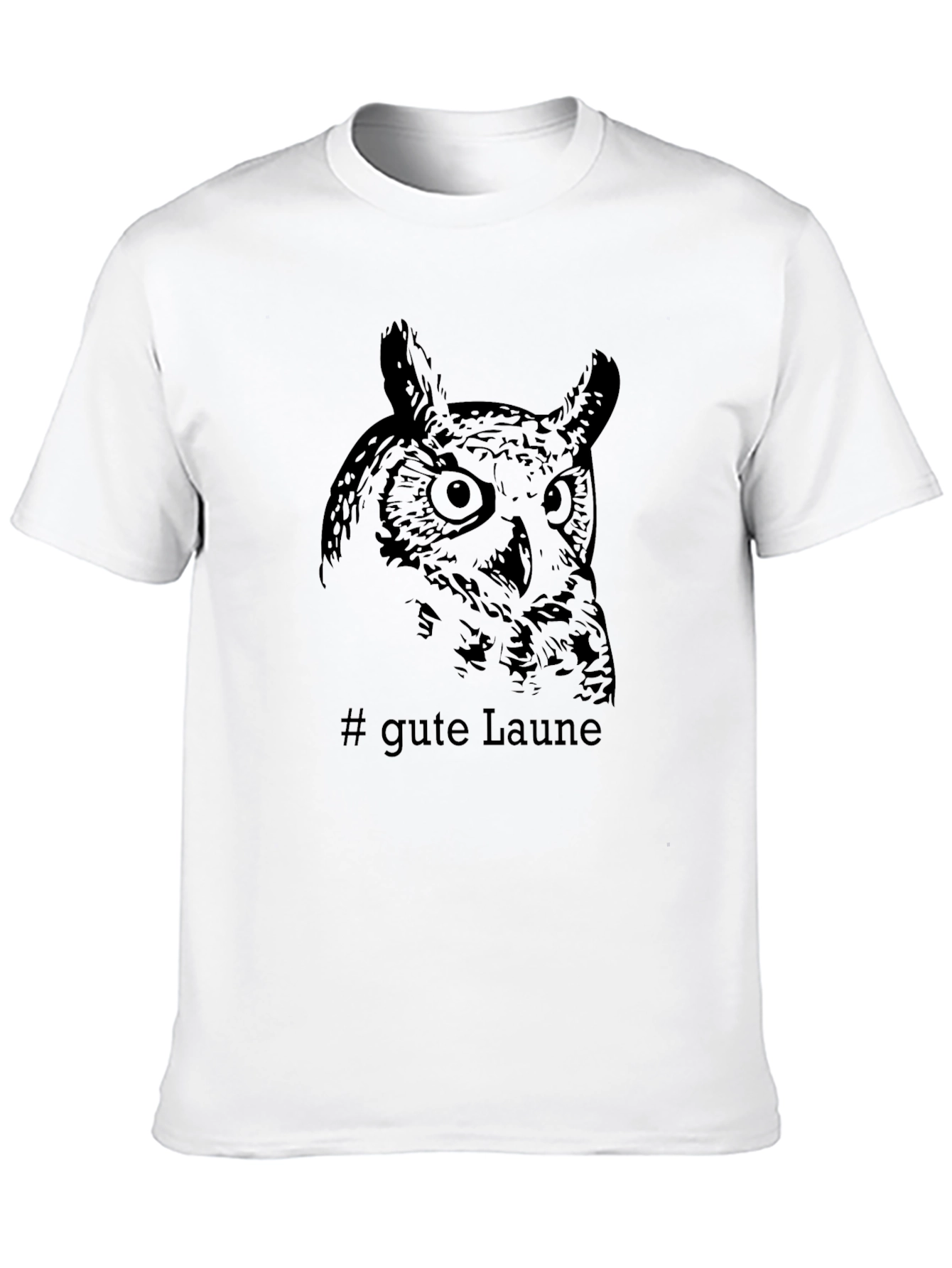 Mens Black Owl Graphic Tee - Gute Laune