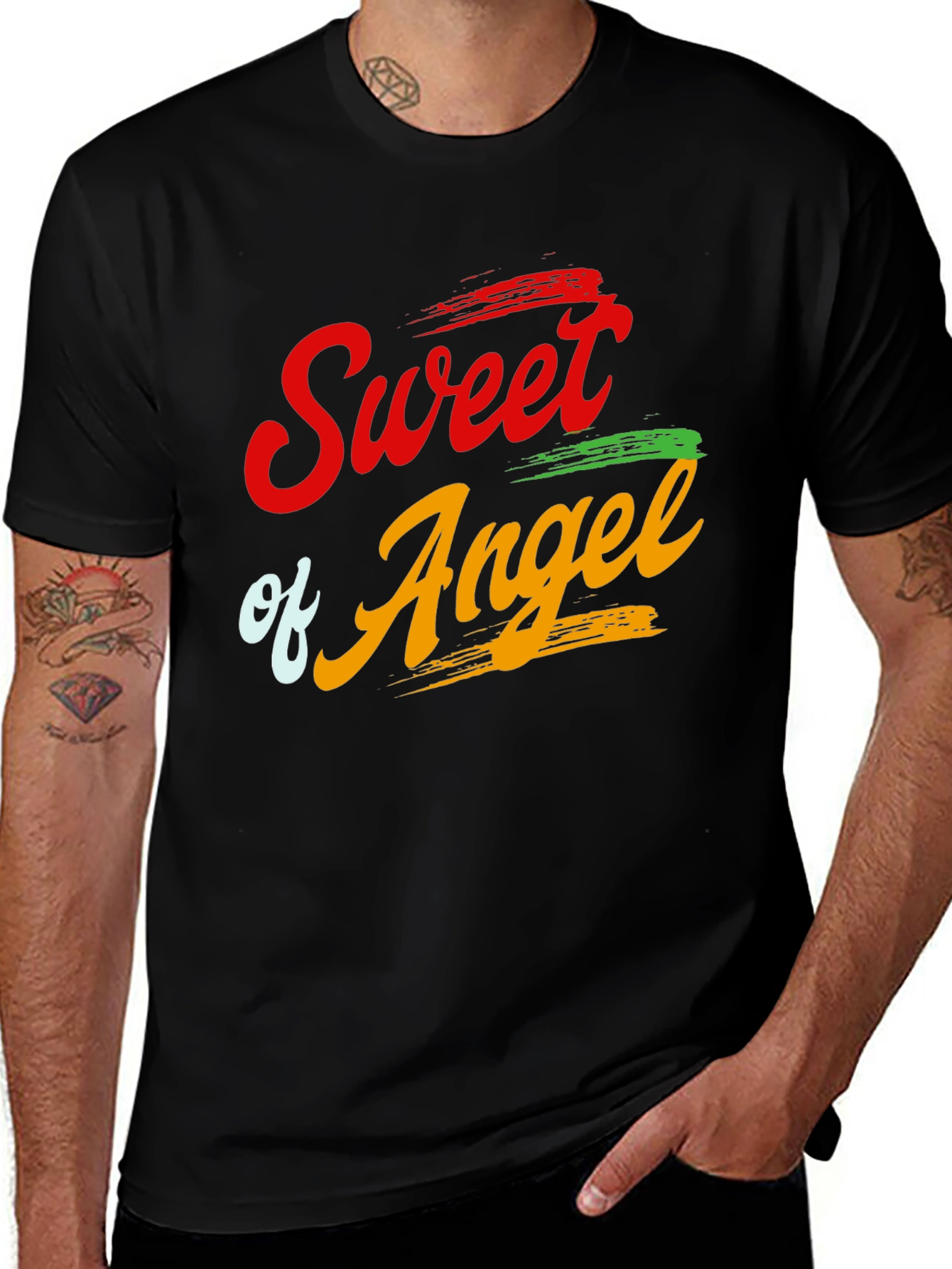Sweet Angel Graphic T-Shirt - Stylish Mens Tee