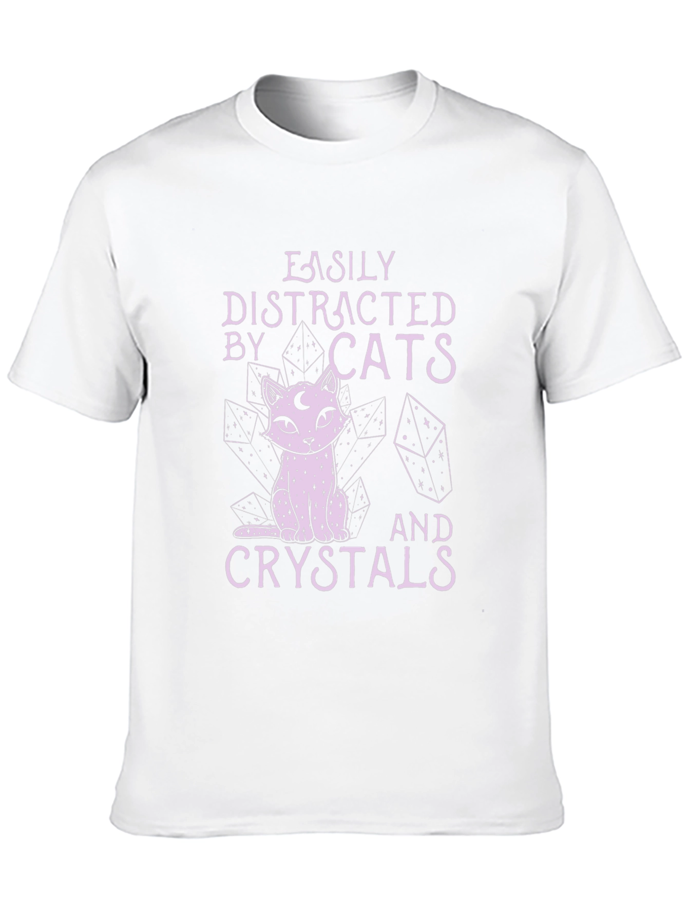 Easily Distracted by Cats and Crystals T-Shirt