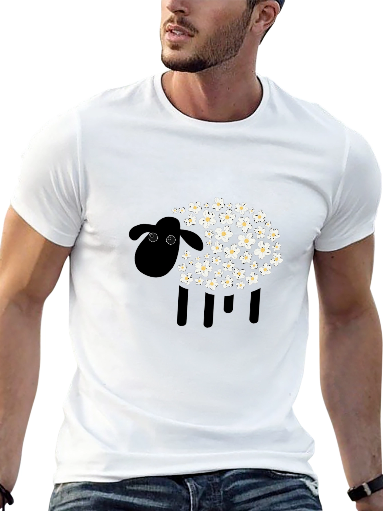 Black Sheep Floral Graphic Tee - Modern Style