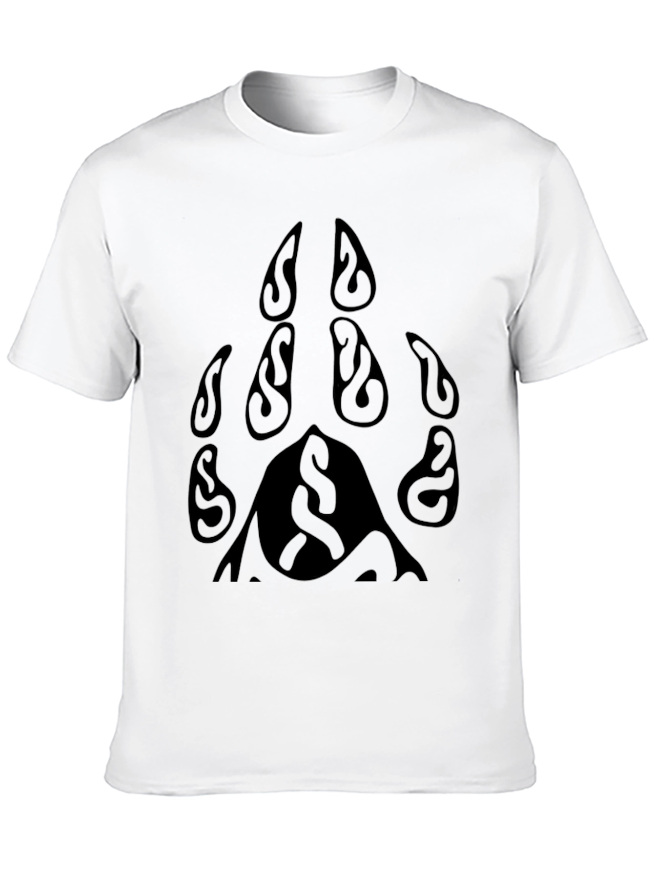 Black T-Shirt with Tribal Bear Paw Print