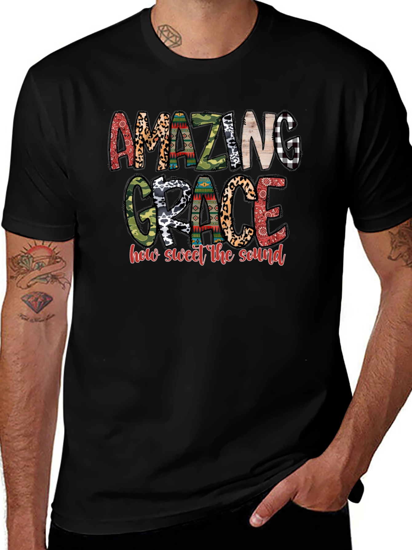 Amazing Grace Graphic Tee - Black