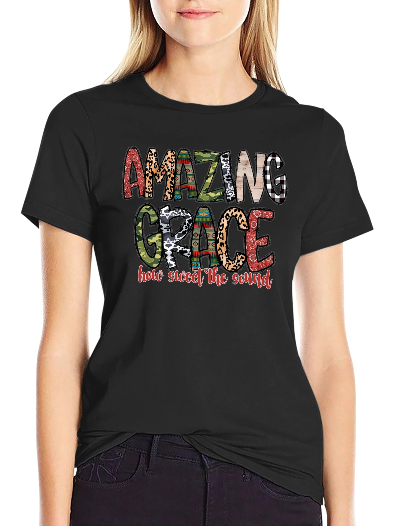 Amazing Grace Graphic Tee - Black