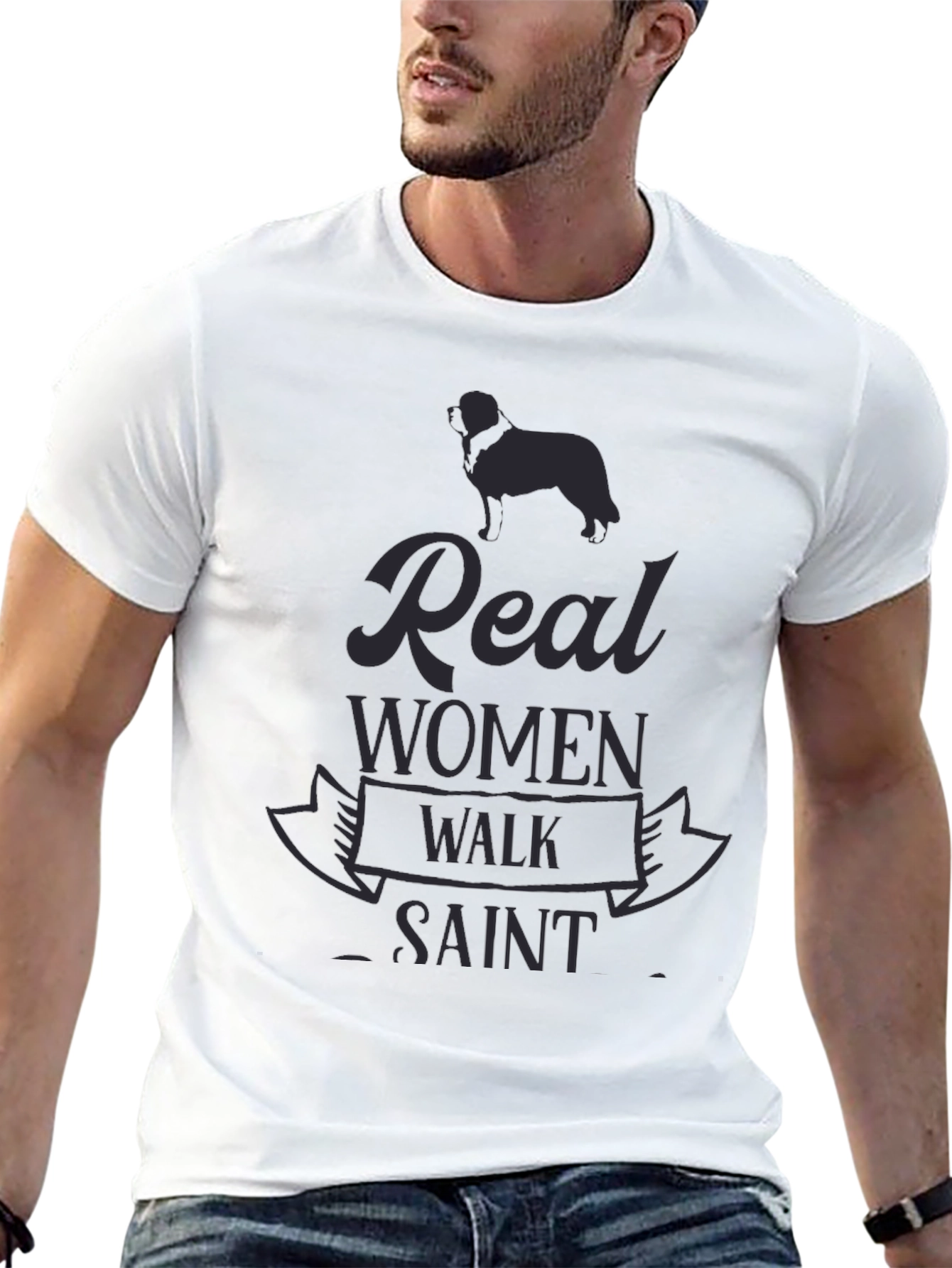 Real Women Walk Saint Bernard T-Shirt