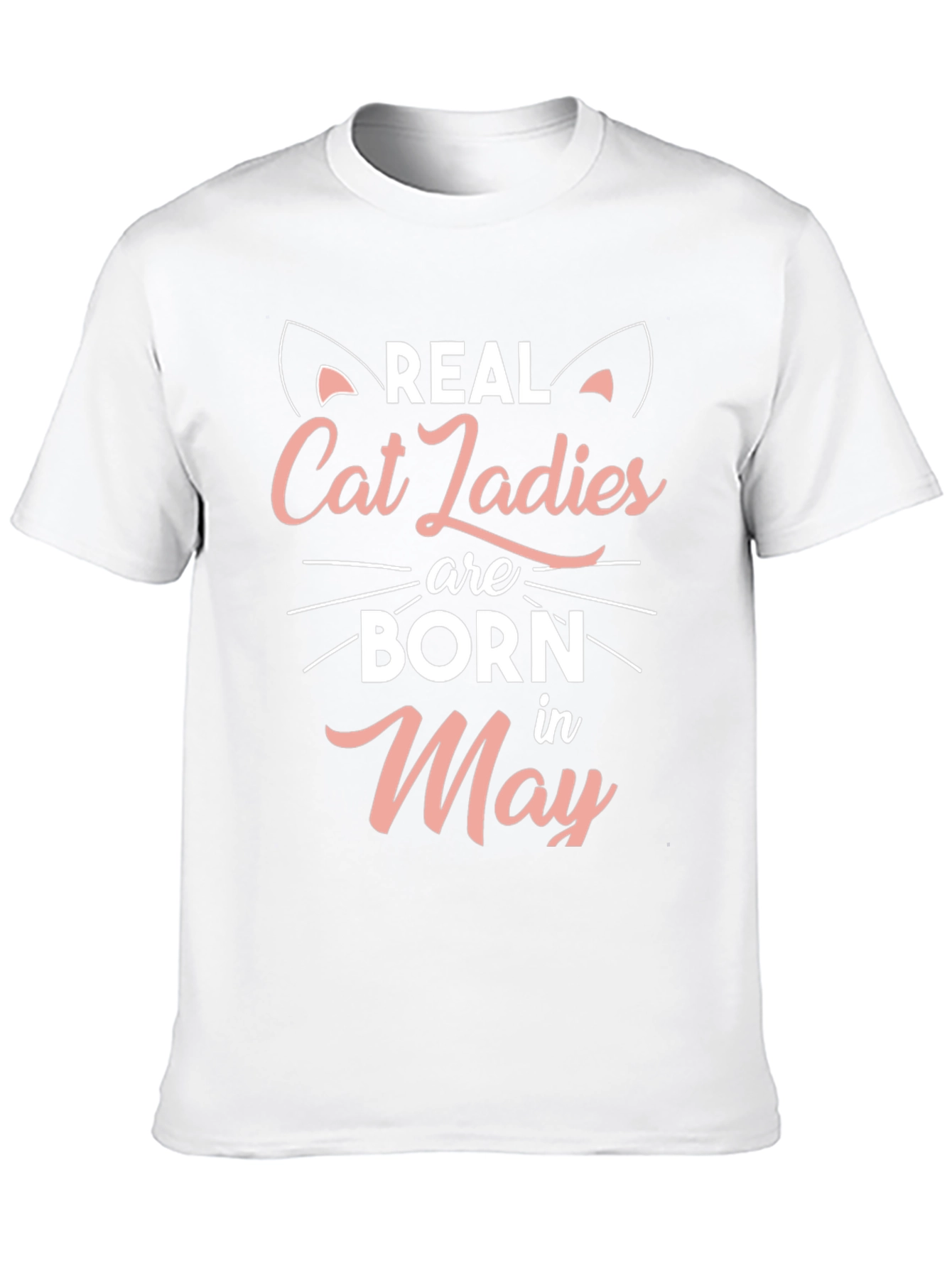 Real Cat Ladies Born in May Black T-Shirt