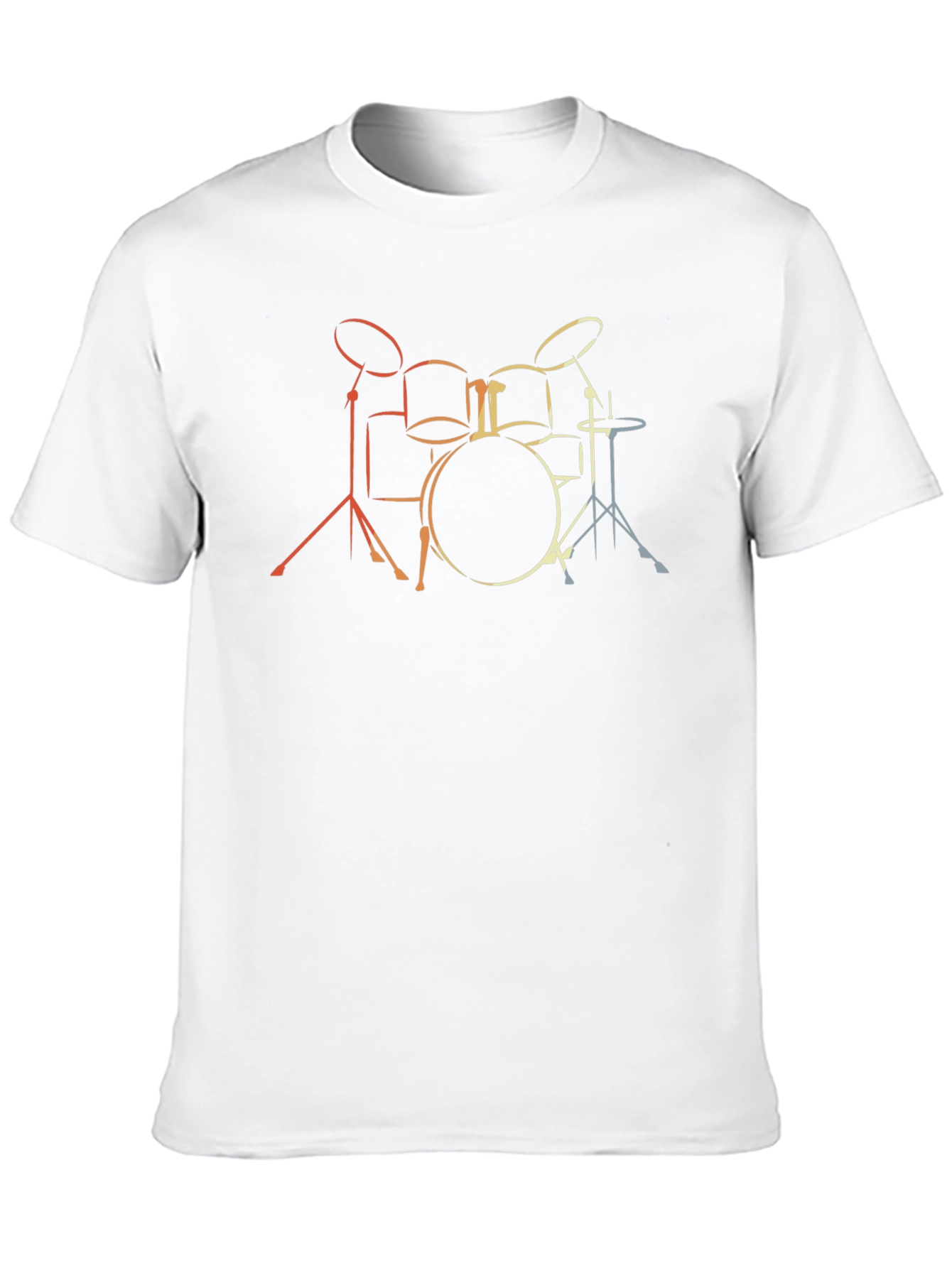 Retro Drum Set Graphic Tee - Musician Apparel