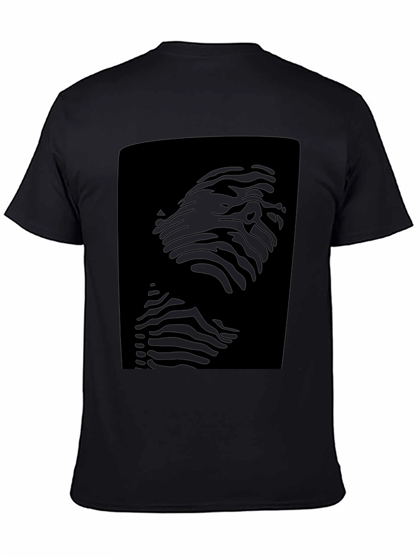 Abstract Zebra Face Graphic Black T-Shirt