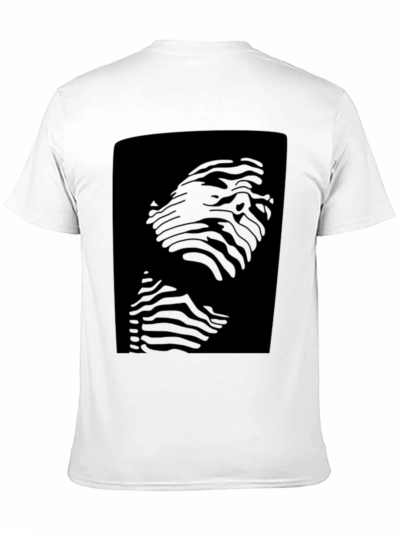 Abstract Zebra Face Graphic Black T-Shirt