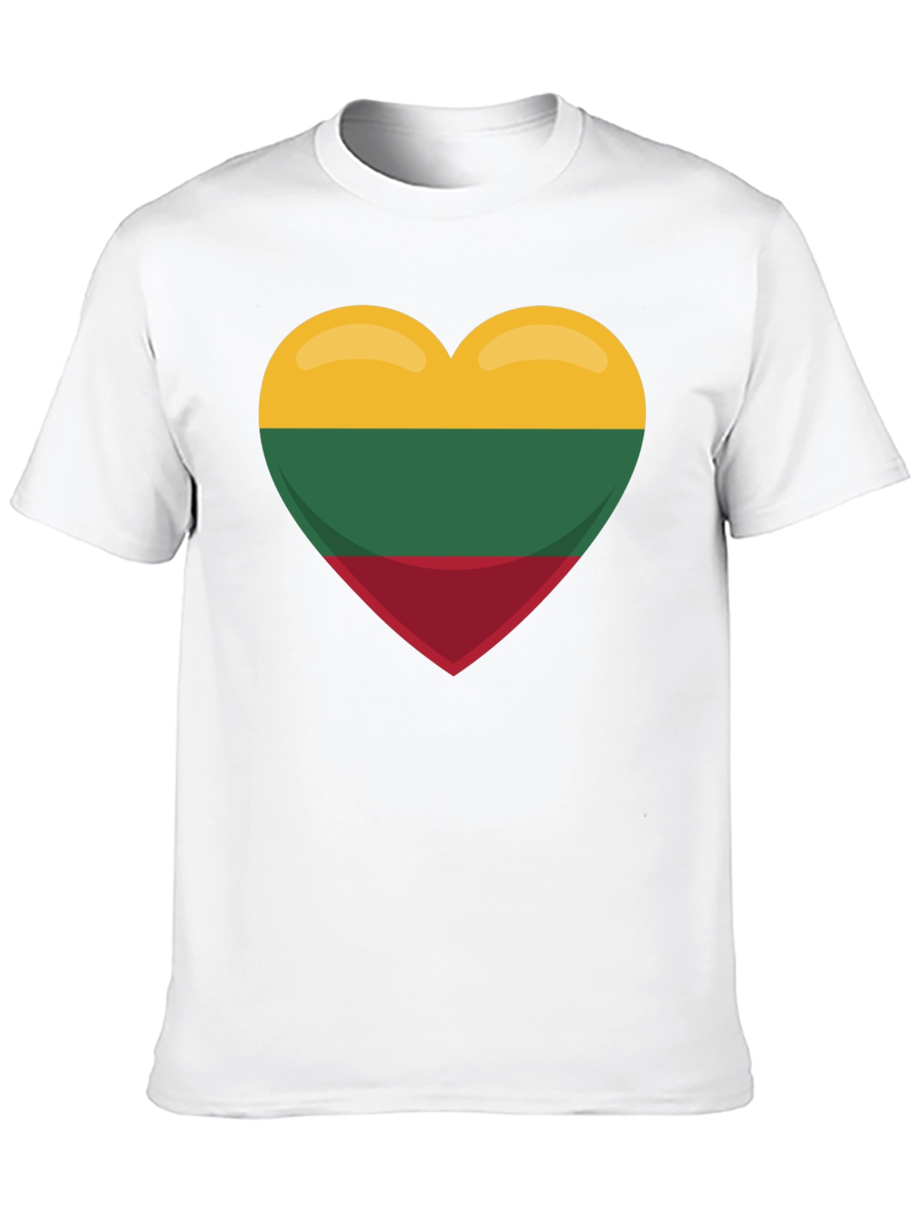 Lithuania Flag Heart T-Shirt - Black Tee
