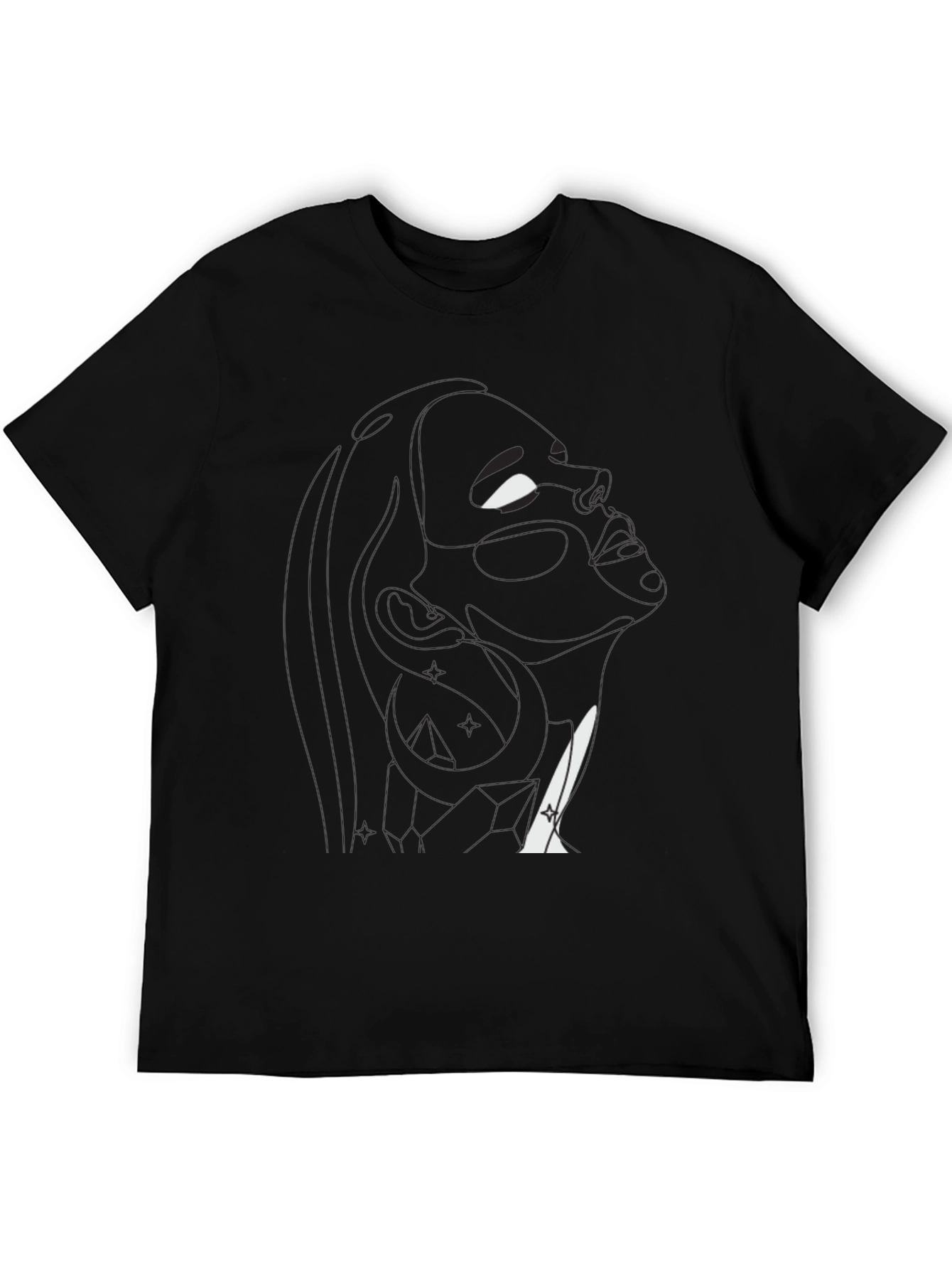 Abstract Silhouette Graphic Black T-Shirt