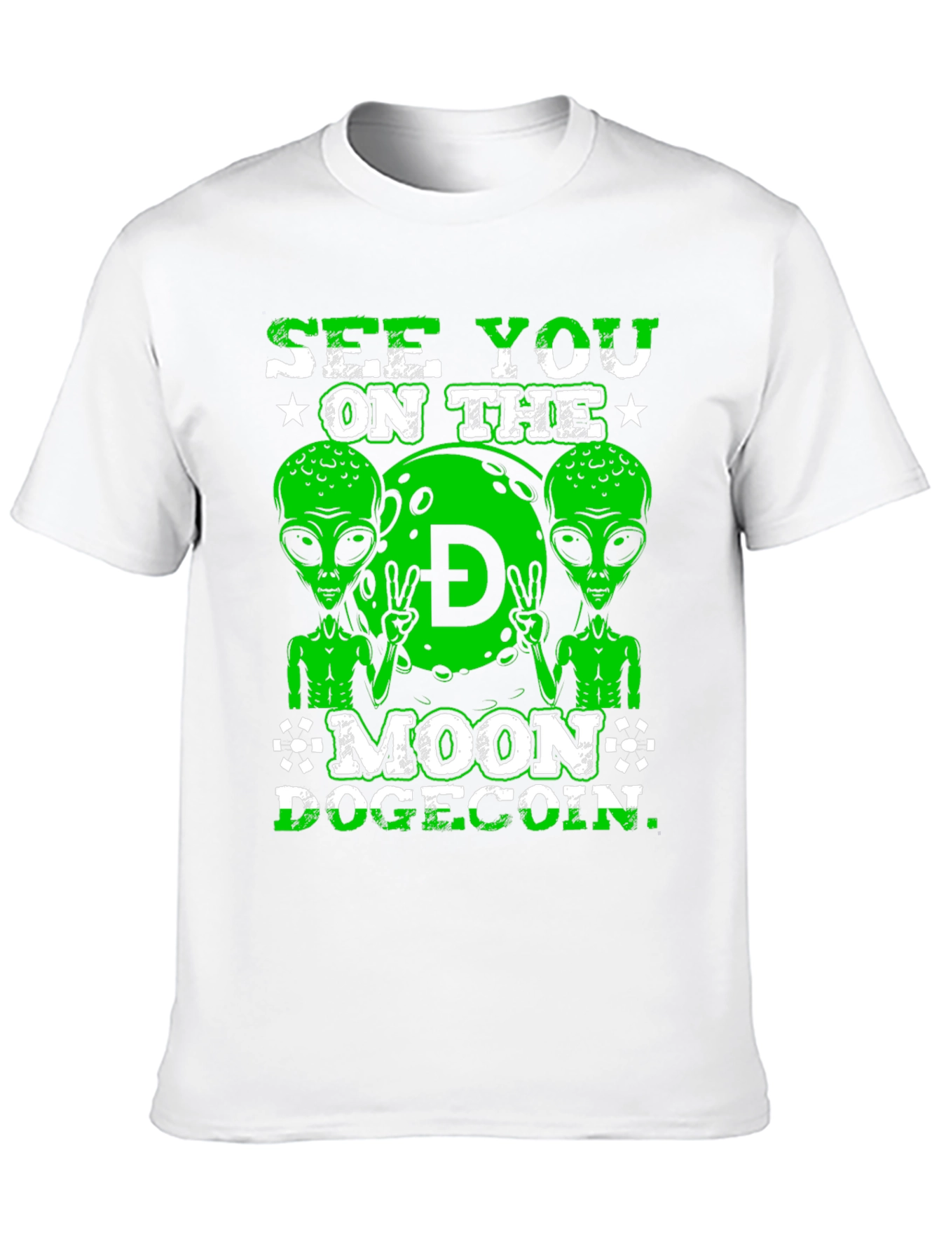 See You On The Moon Dogecoin Black T-Shirt
