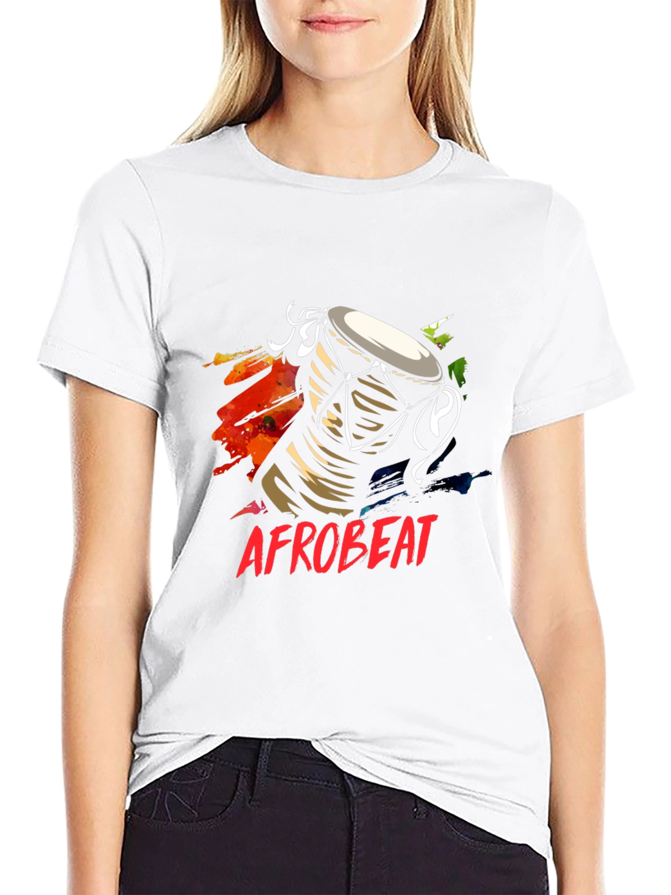 Afrobeat Drum Graphic Tee - Black T-Shirt