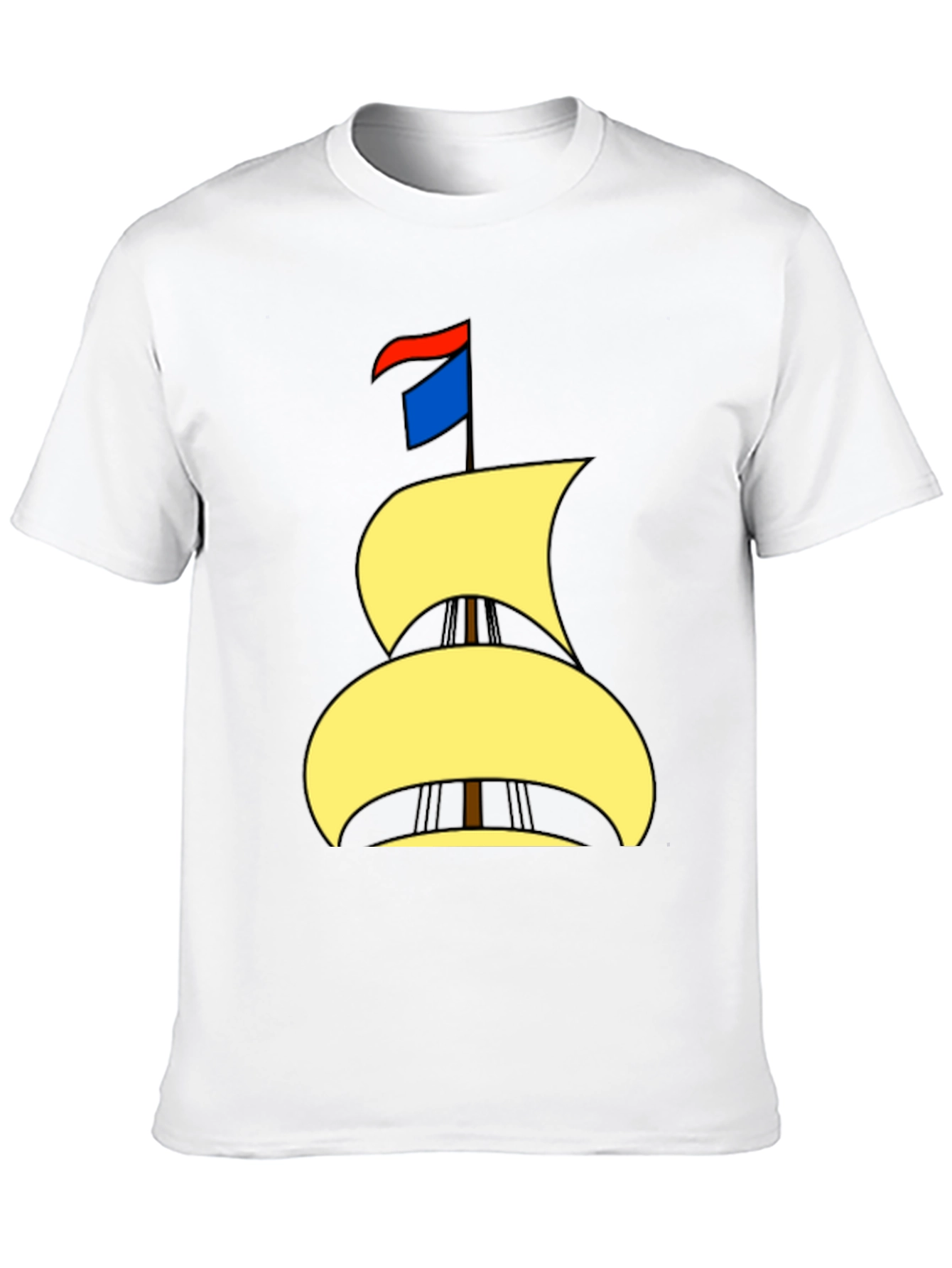 Nautical Sailboat Graphic Tee - Black Cotton T-Shirt