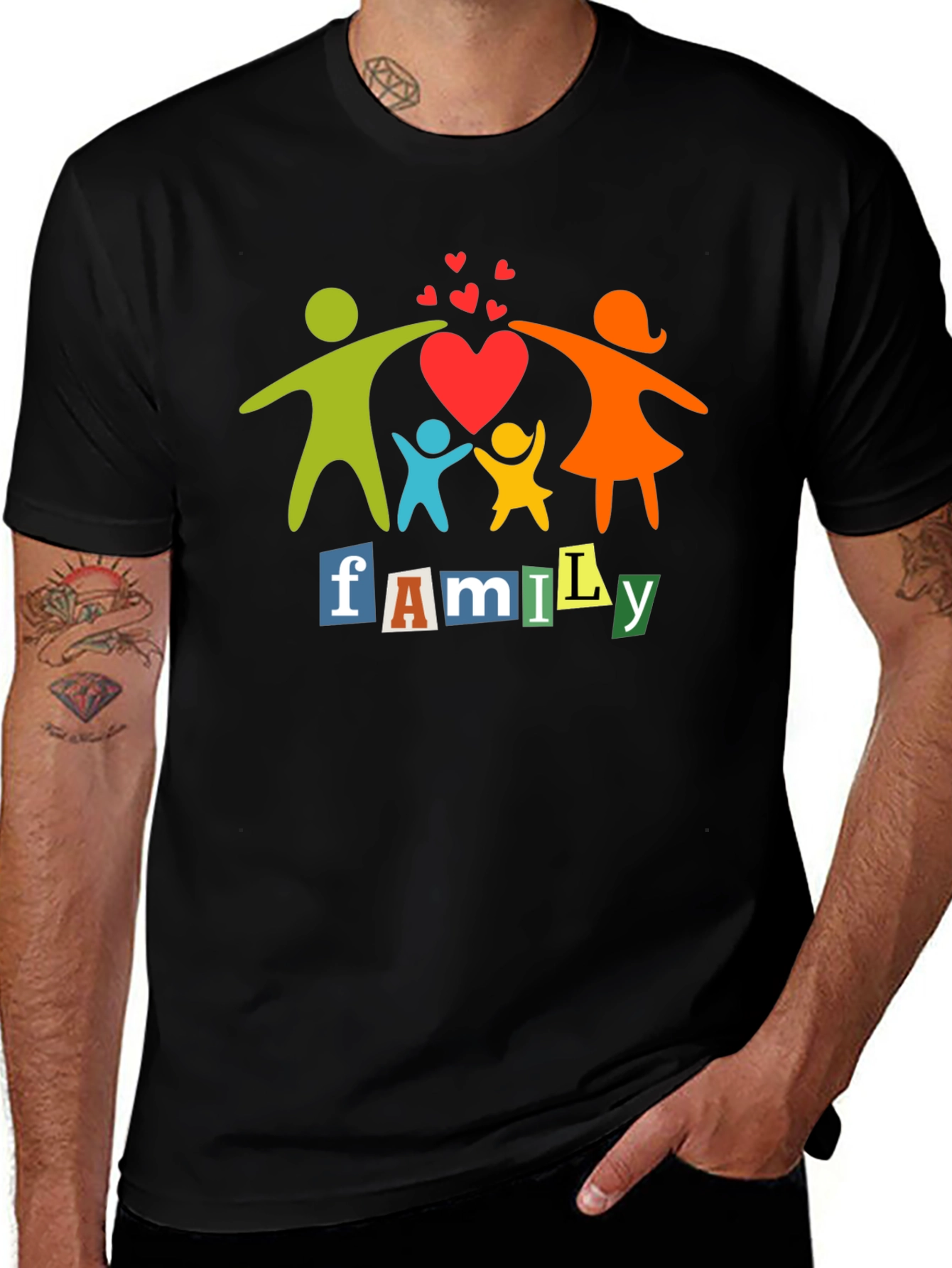 Family Love Black T-Shirt