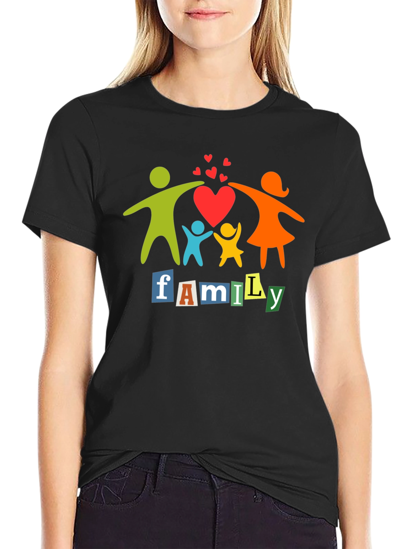 Family Love Black T-Shirt