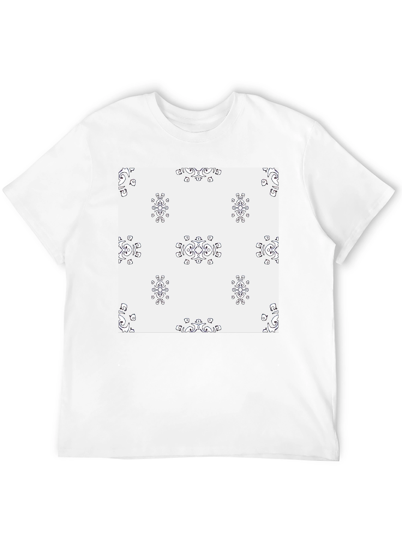 Patterned Graphic Tee - Stylish Black Casual T-Shirt