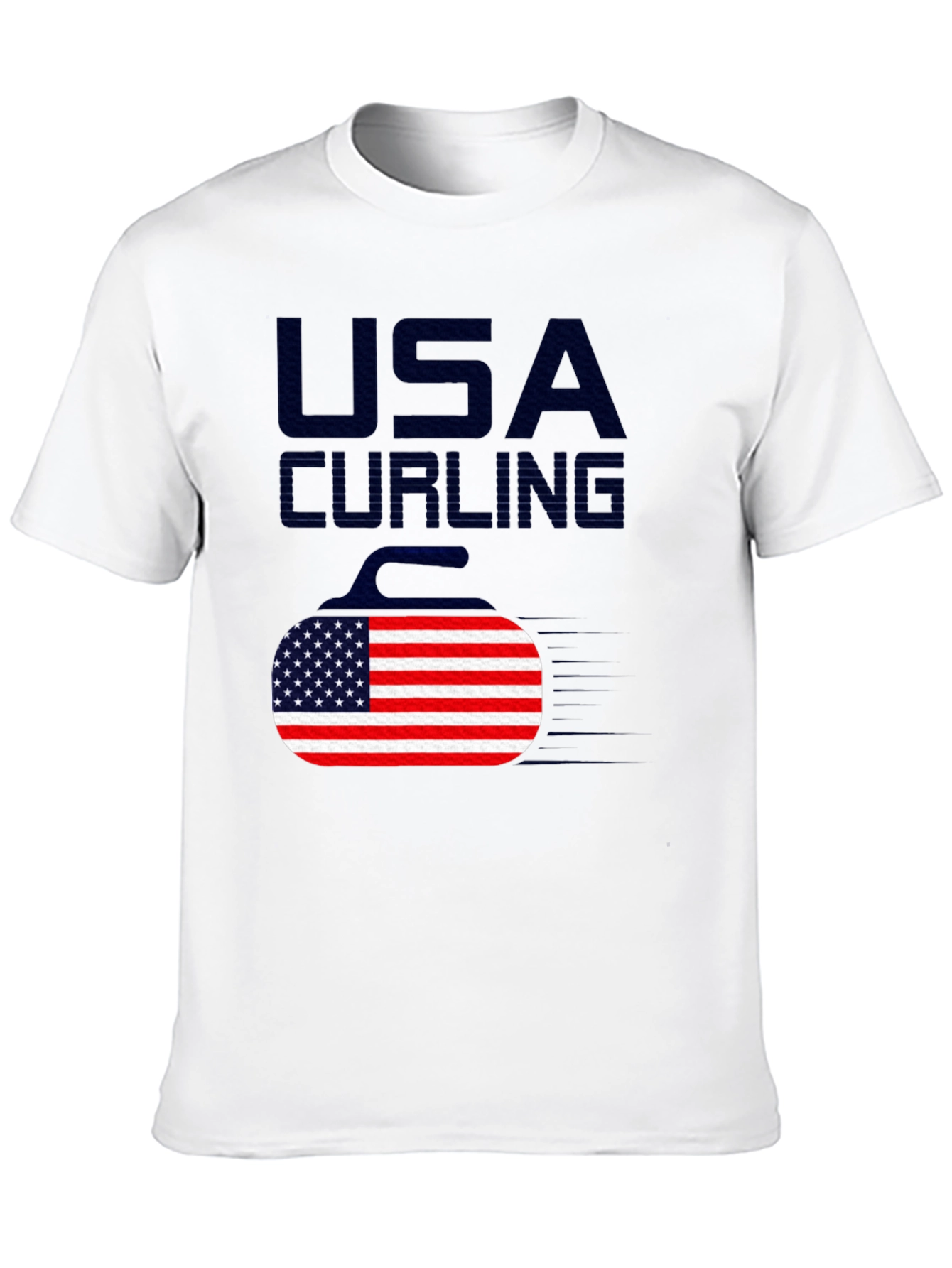USA Curling T-Shirt - American Flag Design