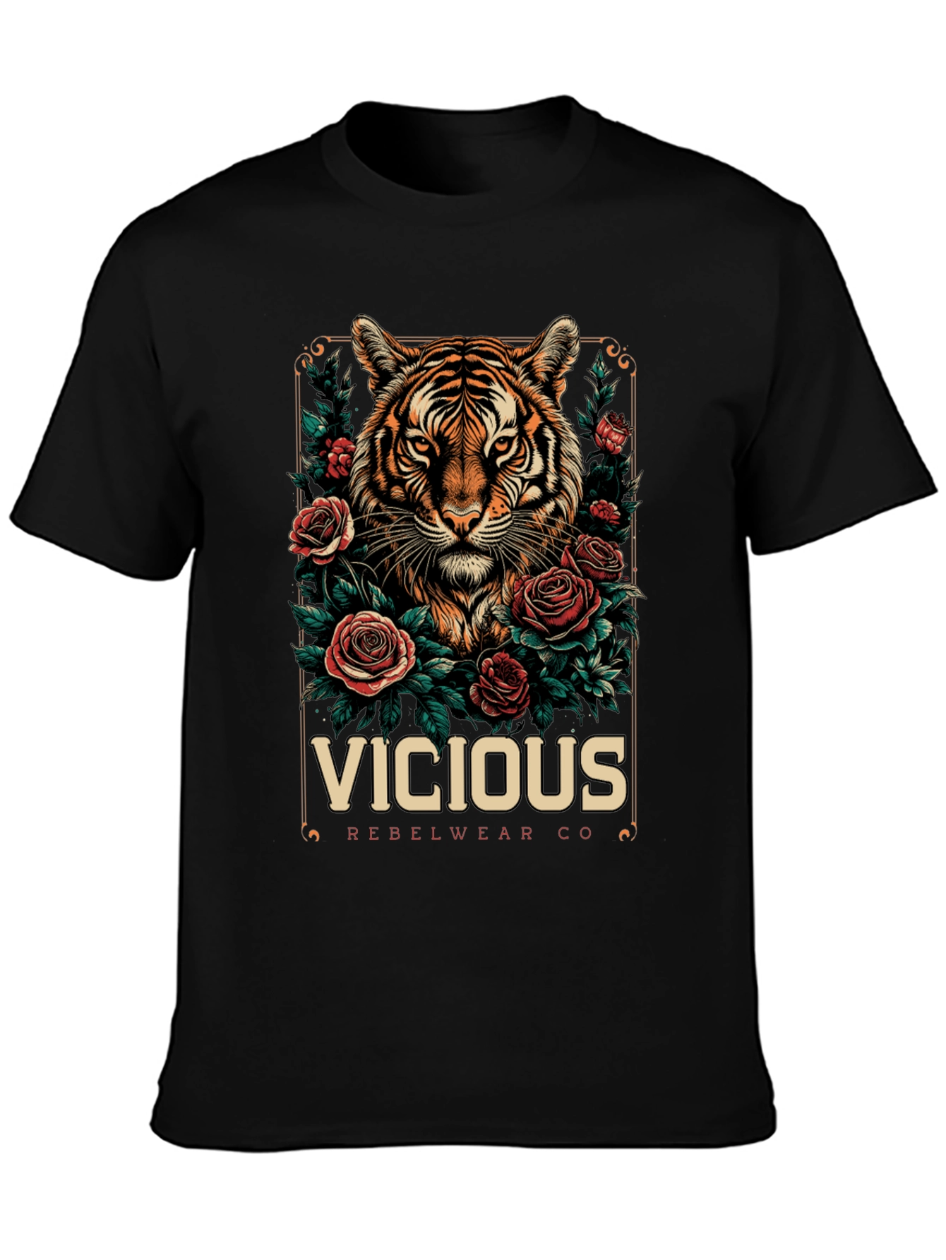 Vicious Rebelwear Tiger Graphic T-Shirt