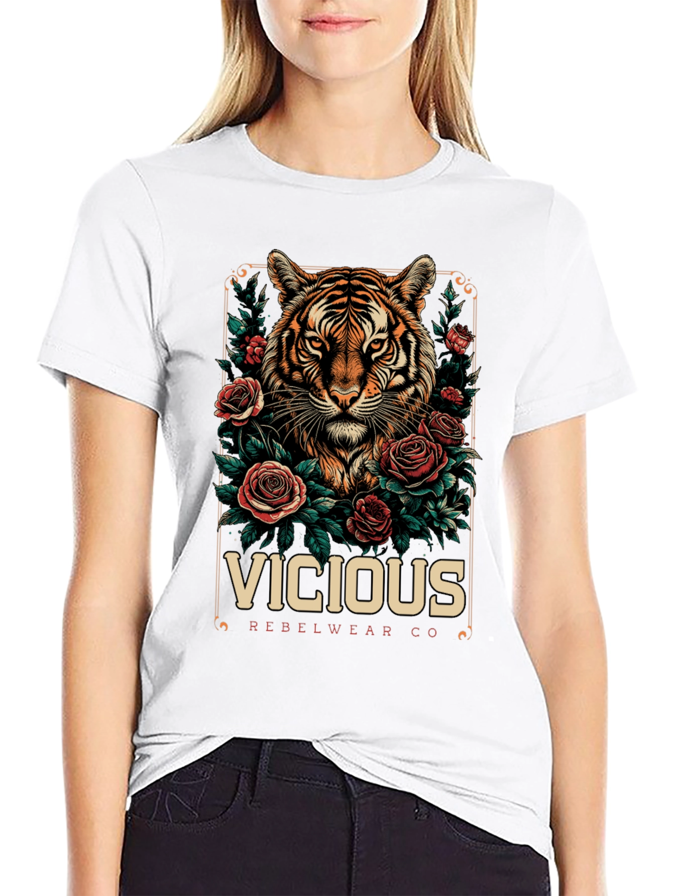 Vicious Rebelwear Tiger Graphic T-Shirt