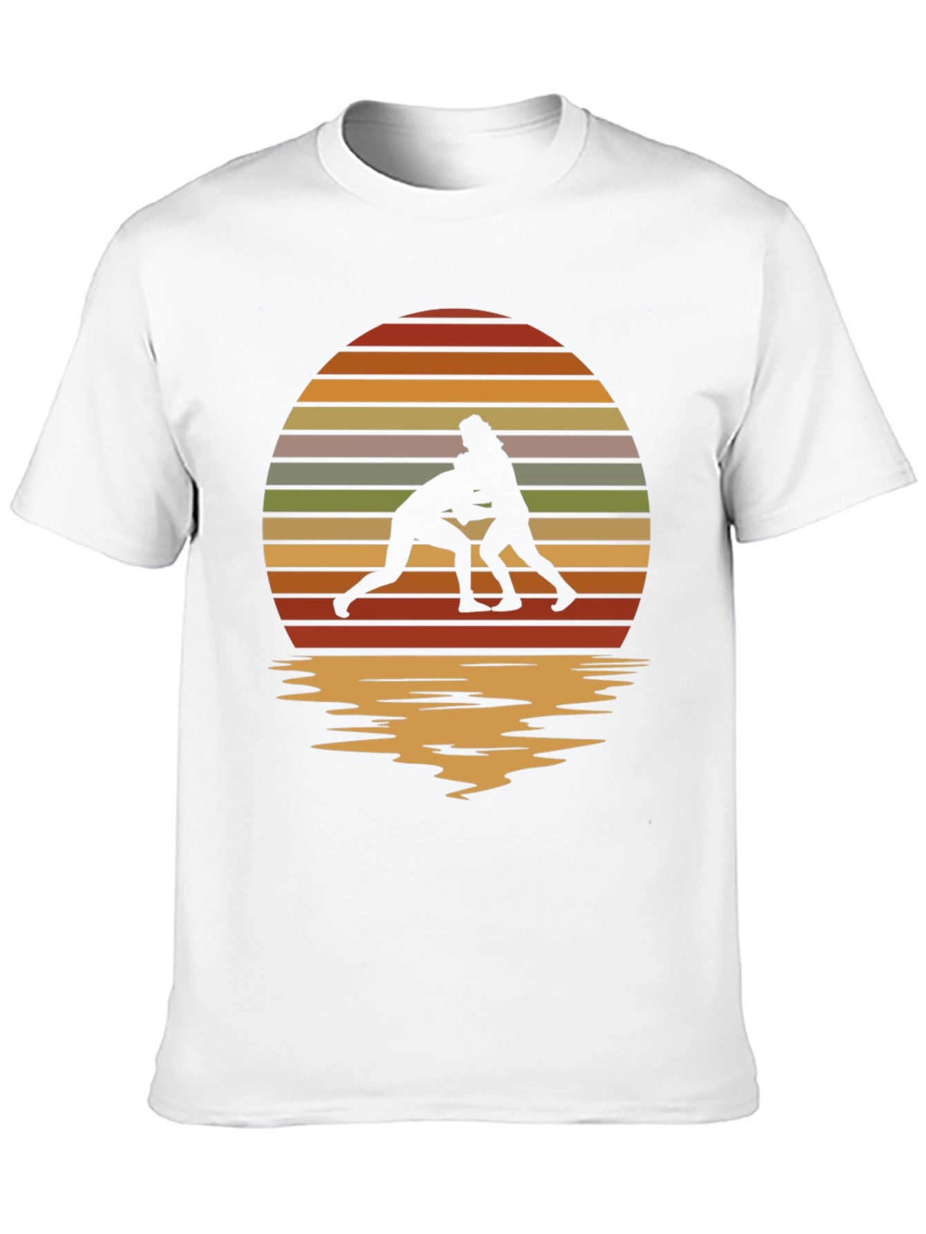 Wrestling Silhouette Retro Sunset Tee