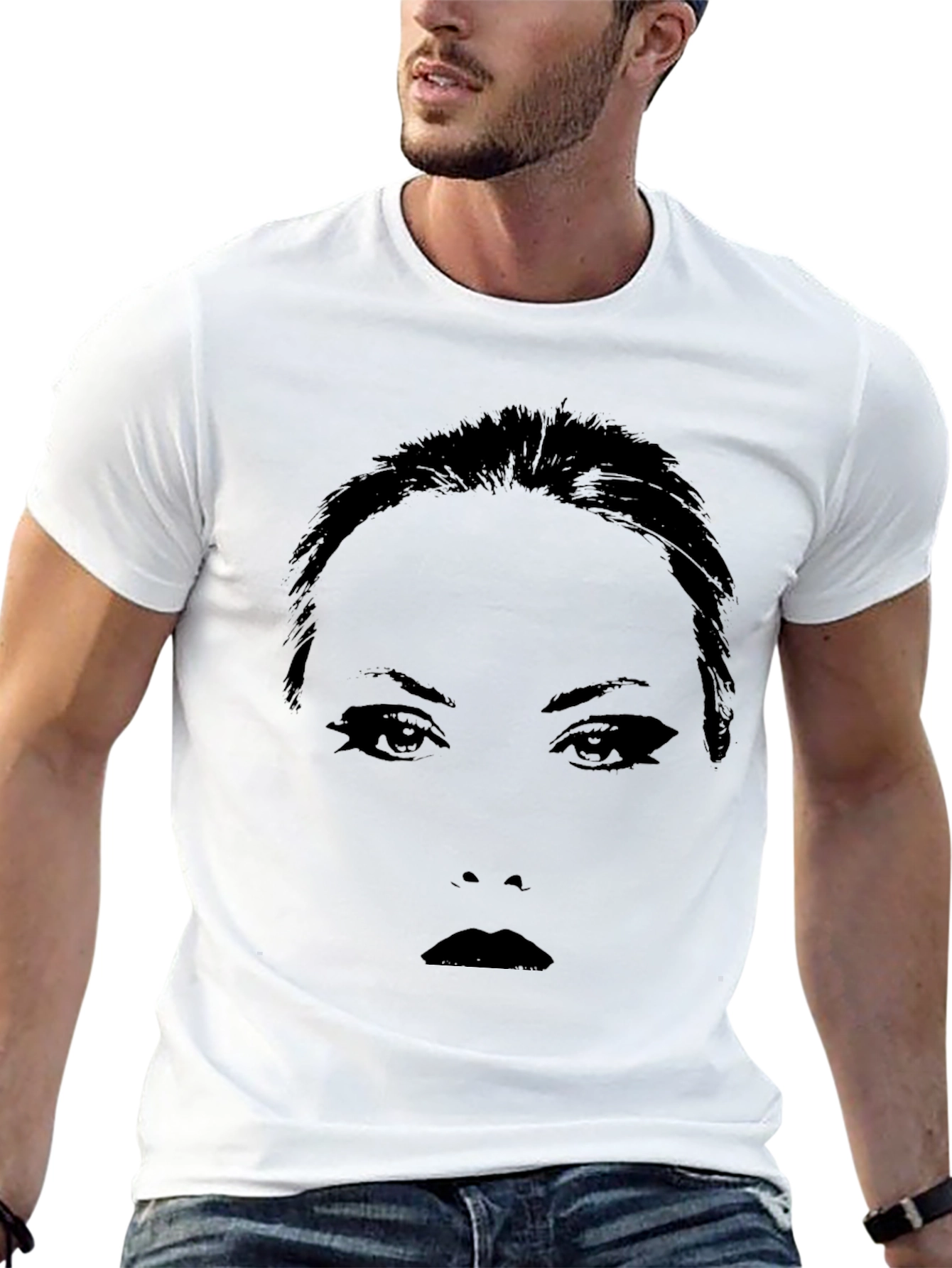 Silhouette Face Graphic Black T-Shirt