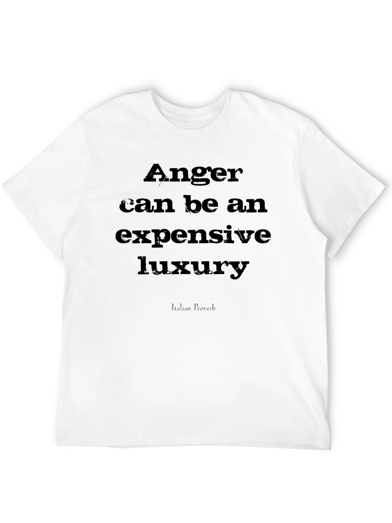Anger Luxury Italian Proverb Black T-Shirt