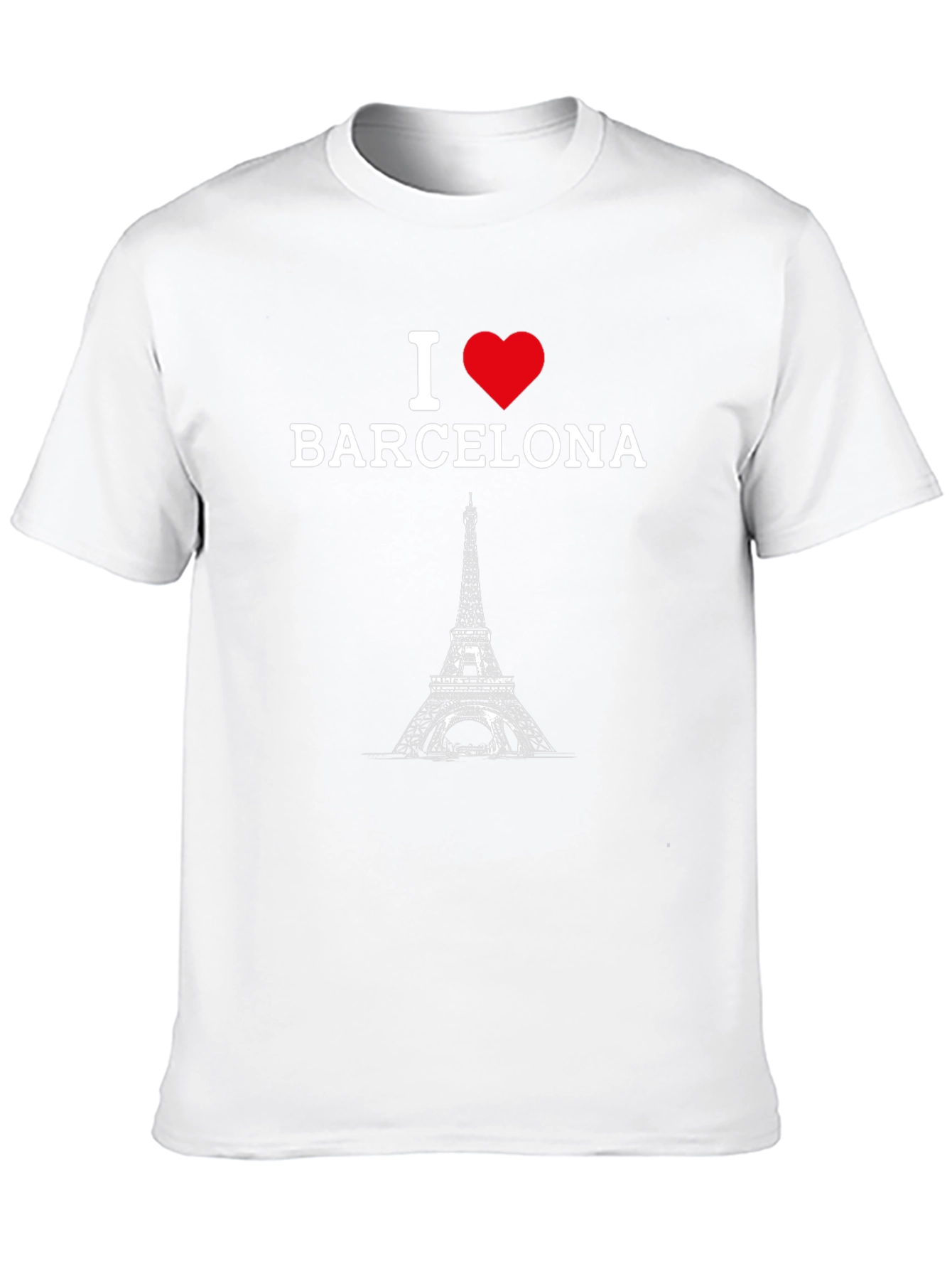 I Love Barcelona T-Shirt Eiffel Tower Design