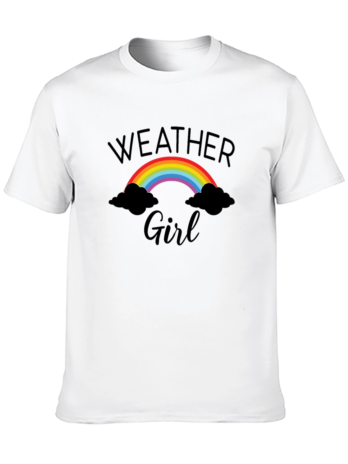 Weather Girl Graphic Tee - Rainbow & Clouds