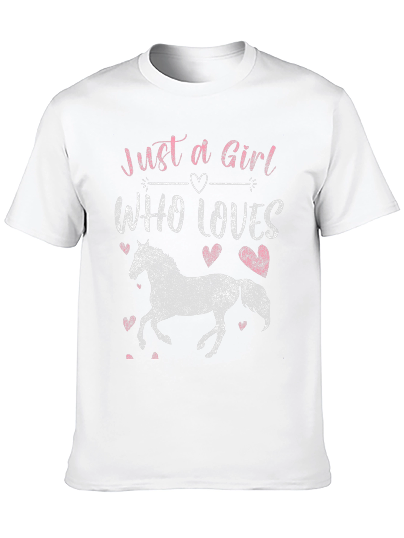 Girl Who Loves Horses Graphic Tee - Black