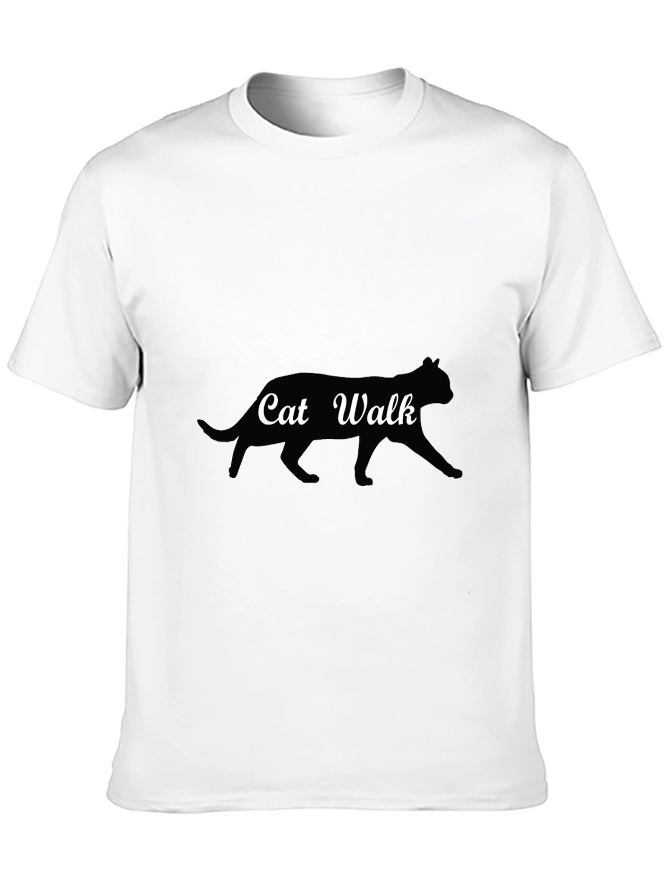 Cat Walk Graphic Tee - Black Cotton T-Shirt
