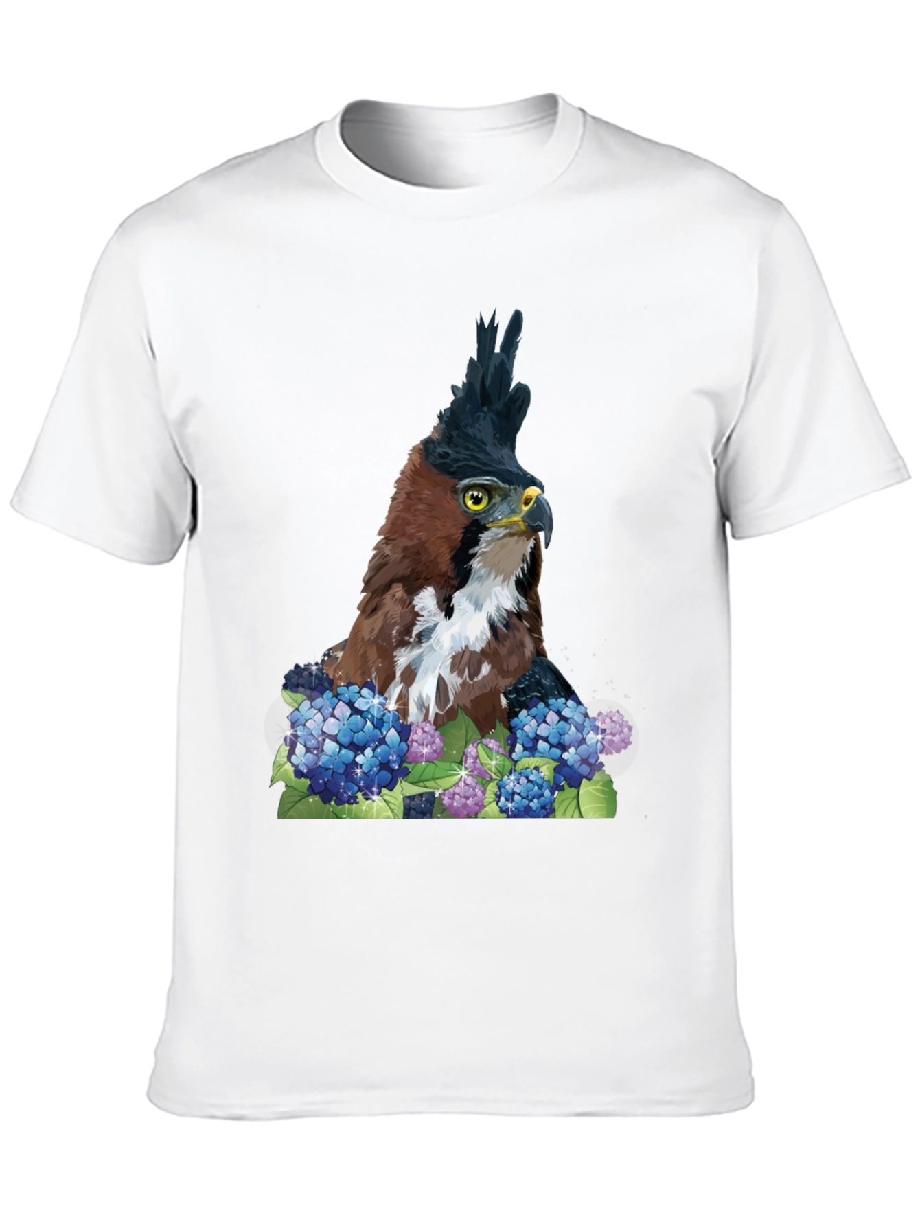 Eagle & Hydrangea T-Shirt - Nature Inspired Apparel
