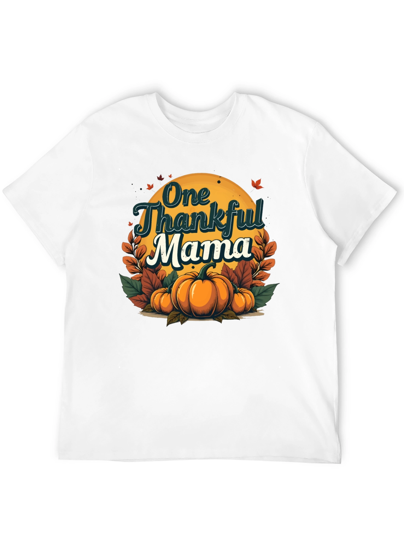 One Thankful Mama Pumpkin Fall T-Shirt