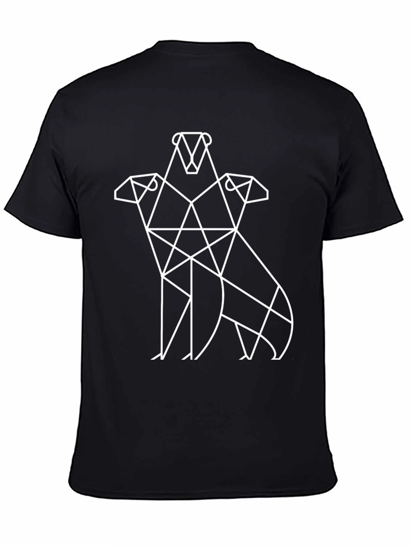Geometric Animal Graphic Tee - Black