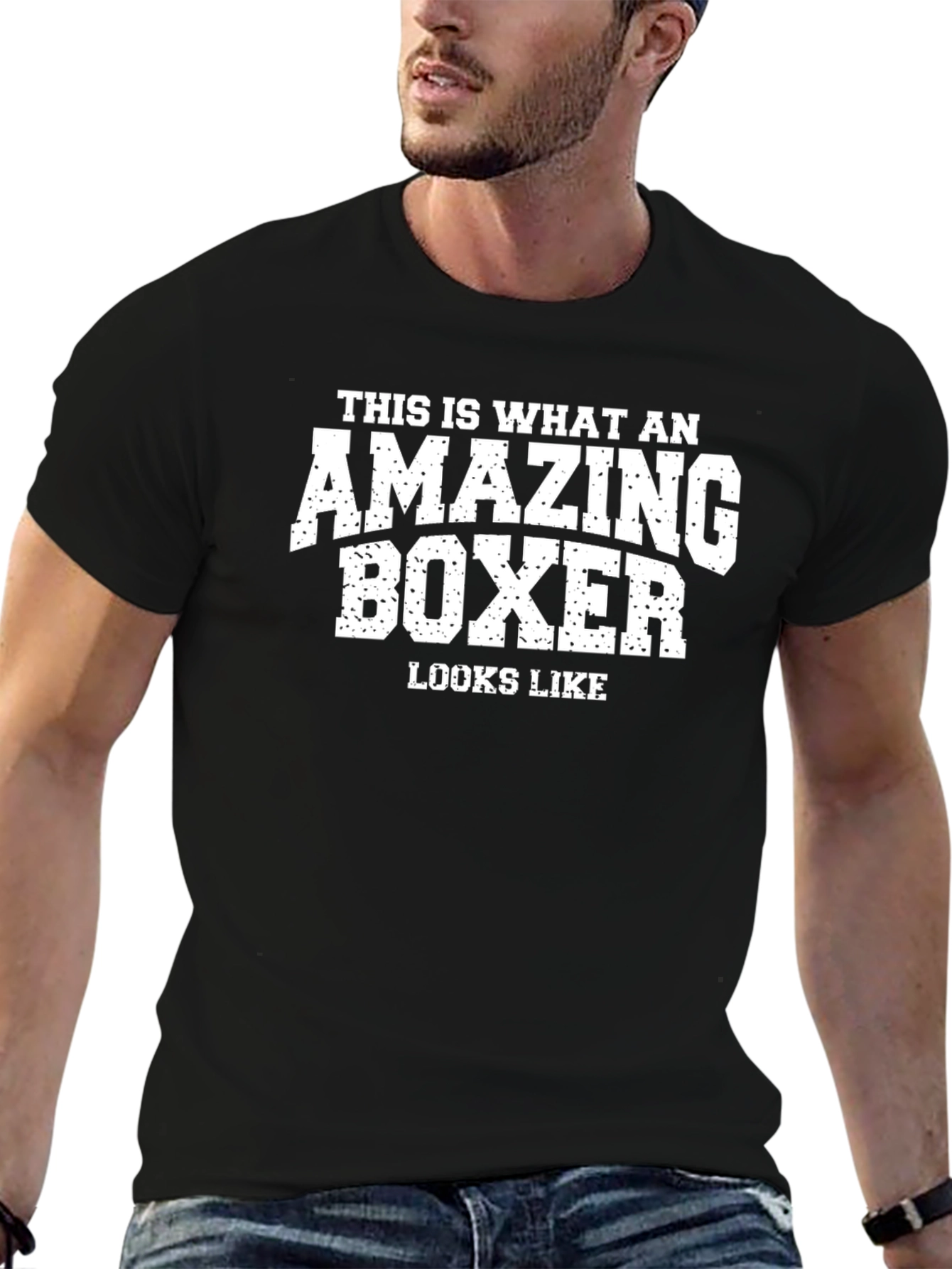 Amazing Boxer Graphic T-Shirt - Black Cotton Tee