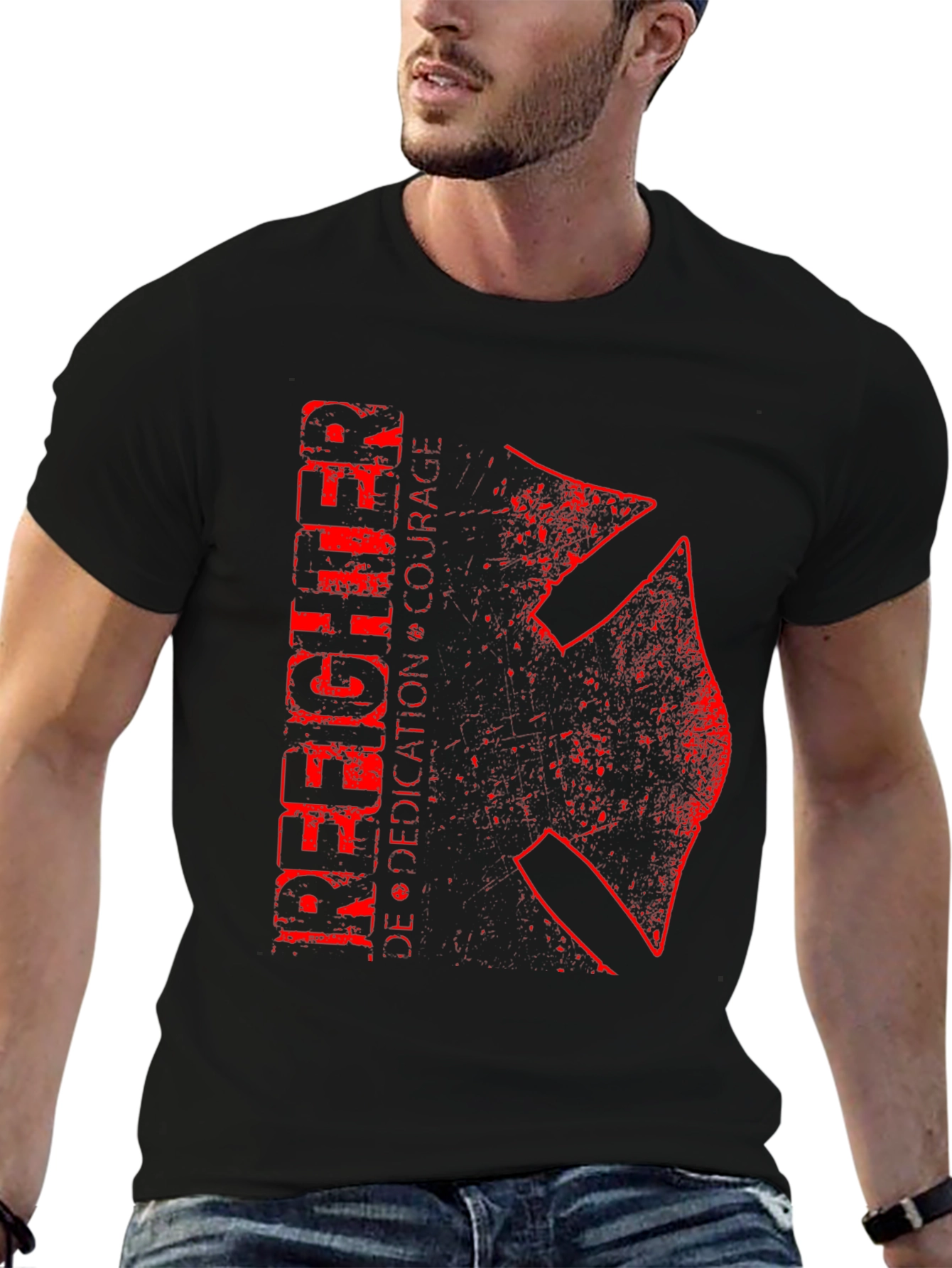 Firefighter Dedication Courage Graphic T-Shirt