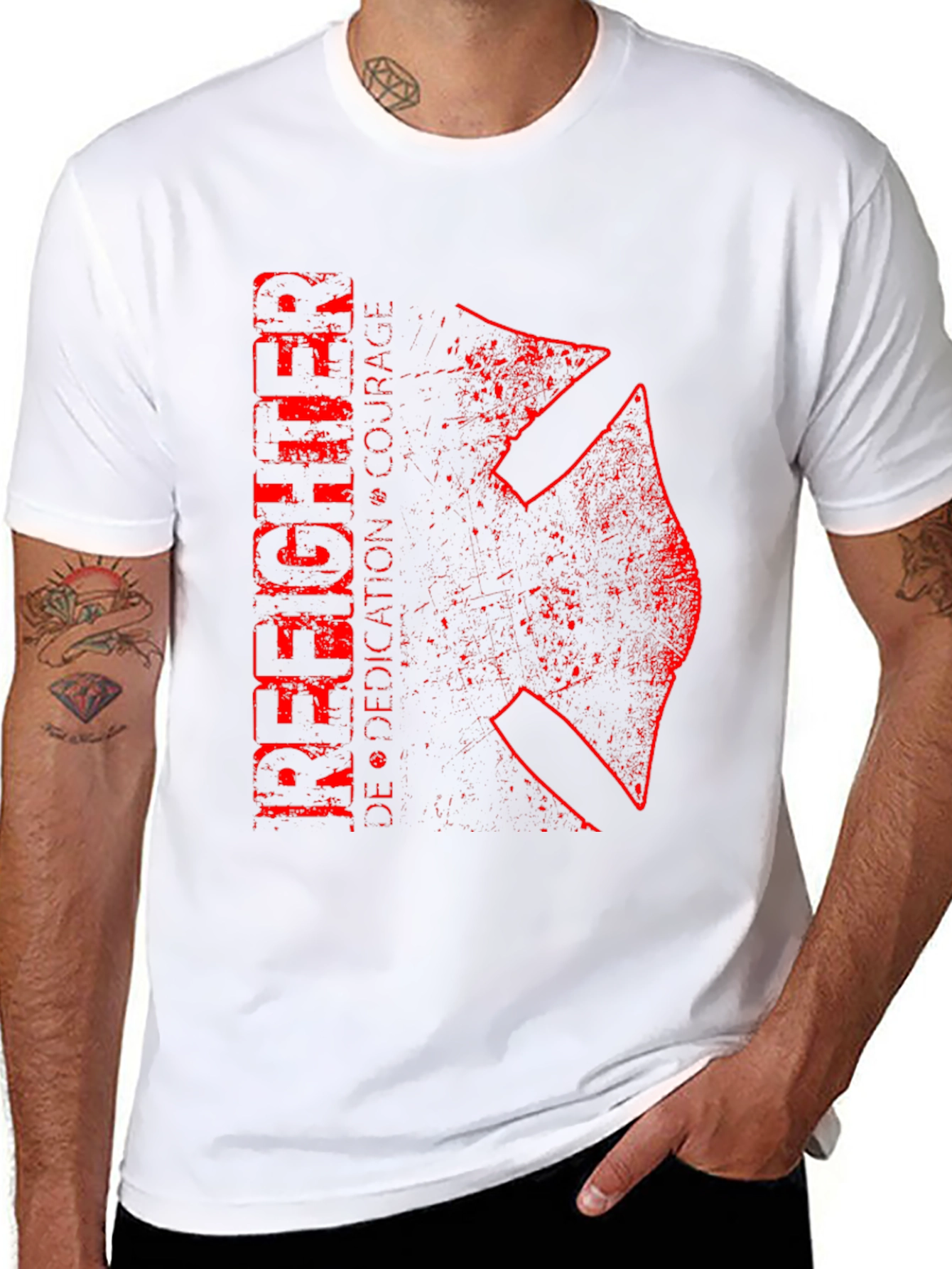 Firefighter Dedication Courage Graphic T-Shirt