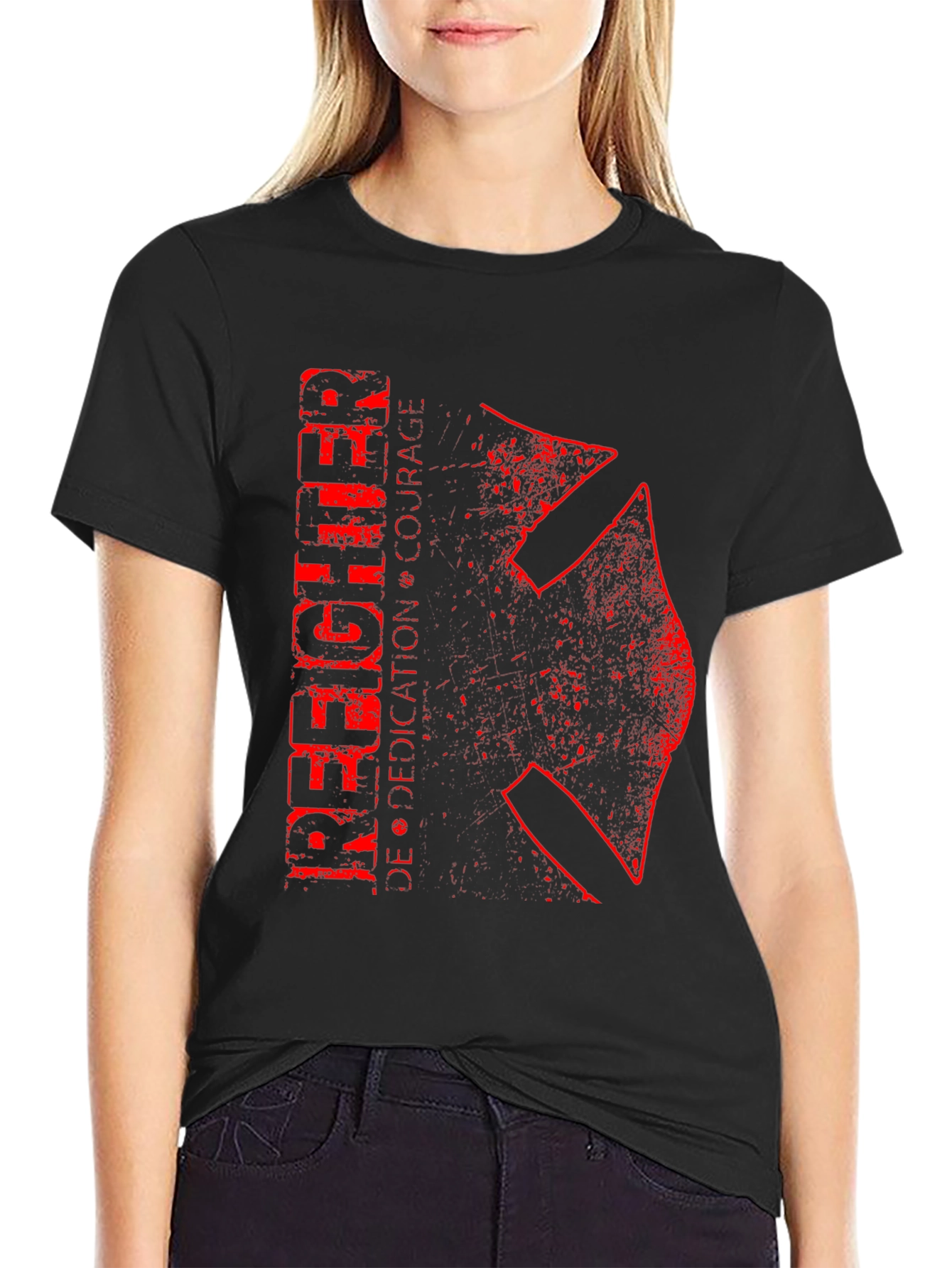 Firefighter Dedication Courage Graphic T-Shirt