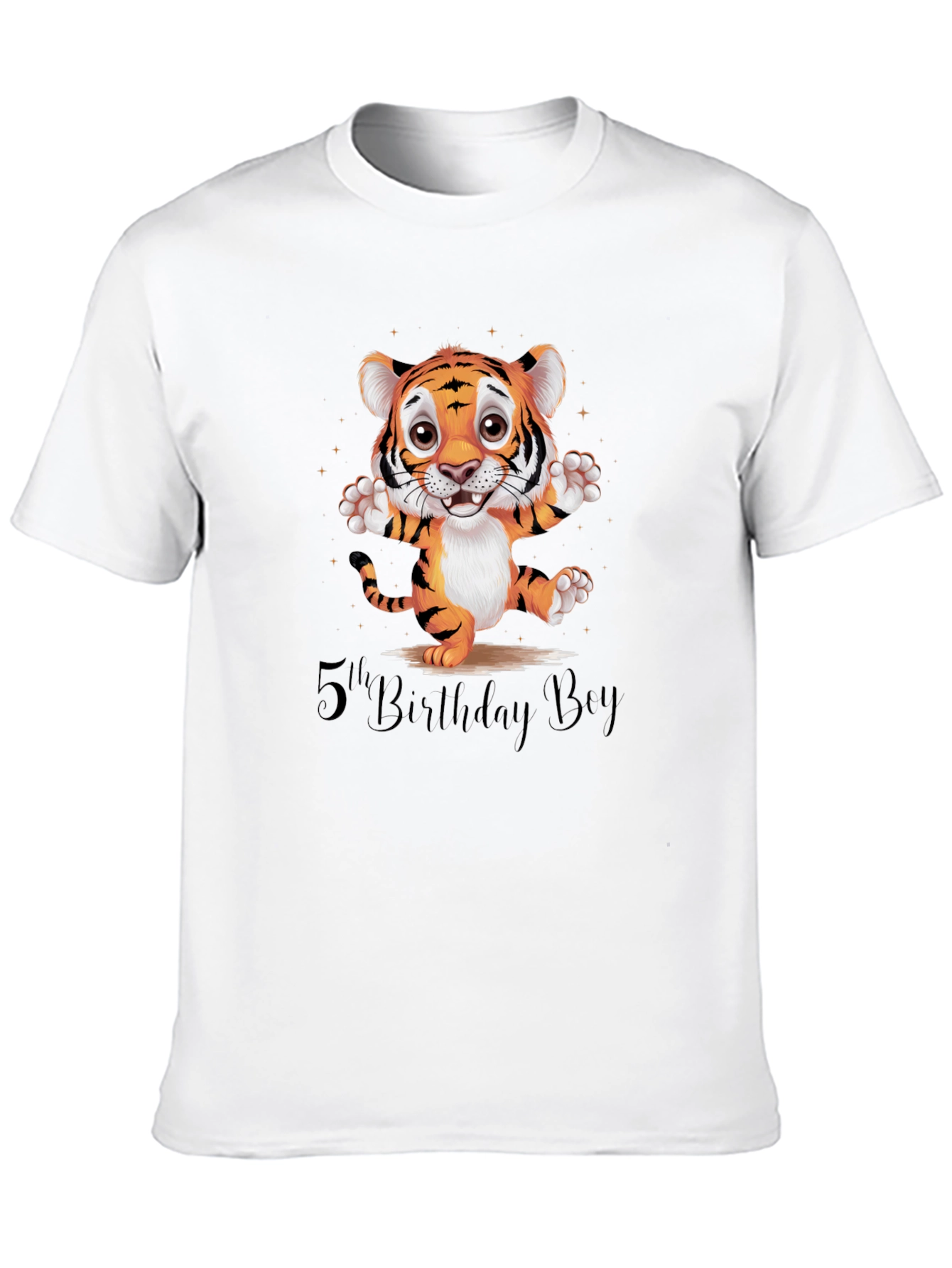 5th Birthday Boy Tiger Graphic Tee