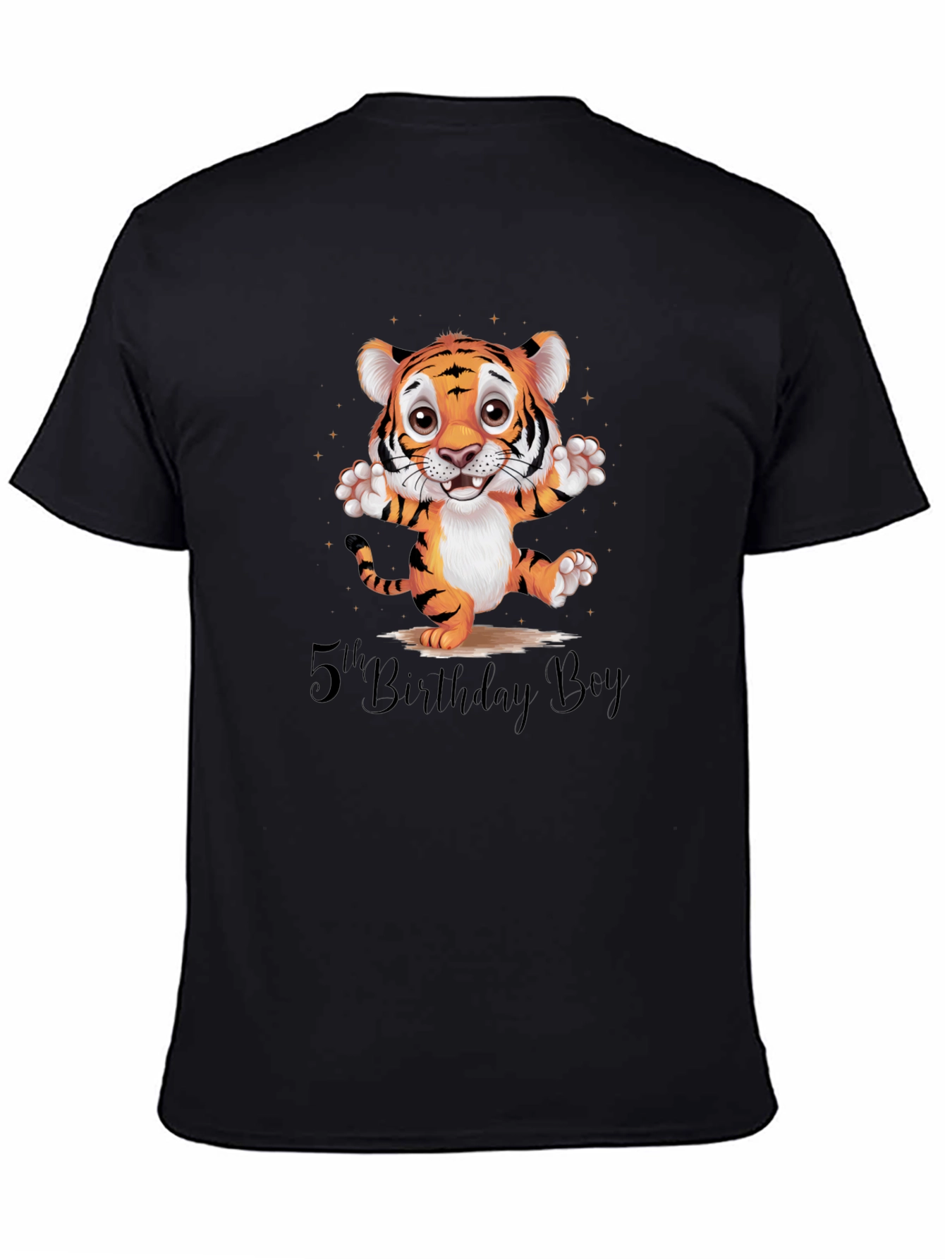 5th Birthday Boy Tiger Graphic Tee