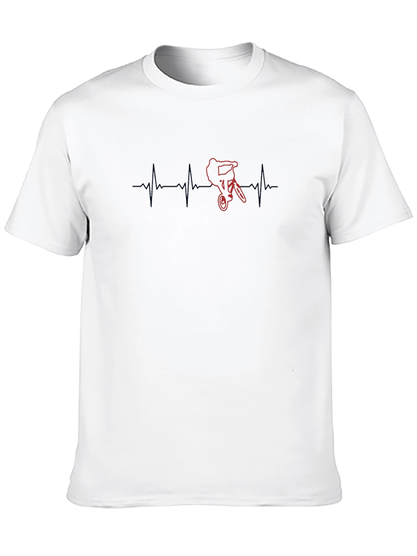 Mountain Bike Heartbeat Graphic Tee - Black