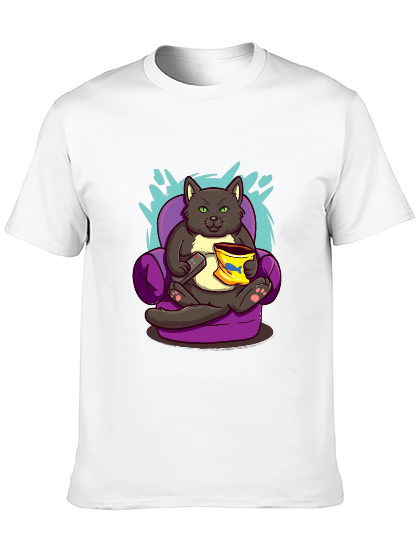 Cat Couch Potato T-Shirt - Funny Cartoon Tee