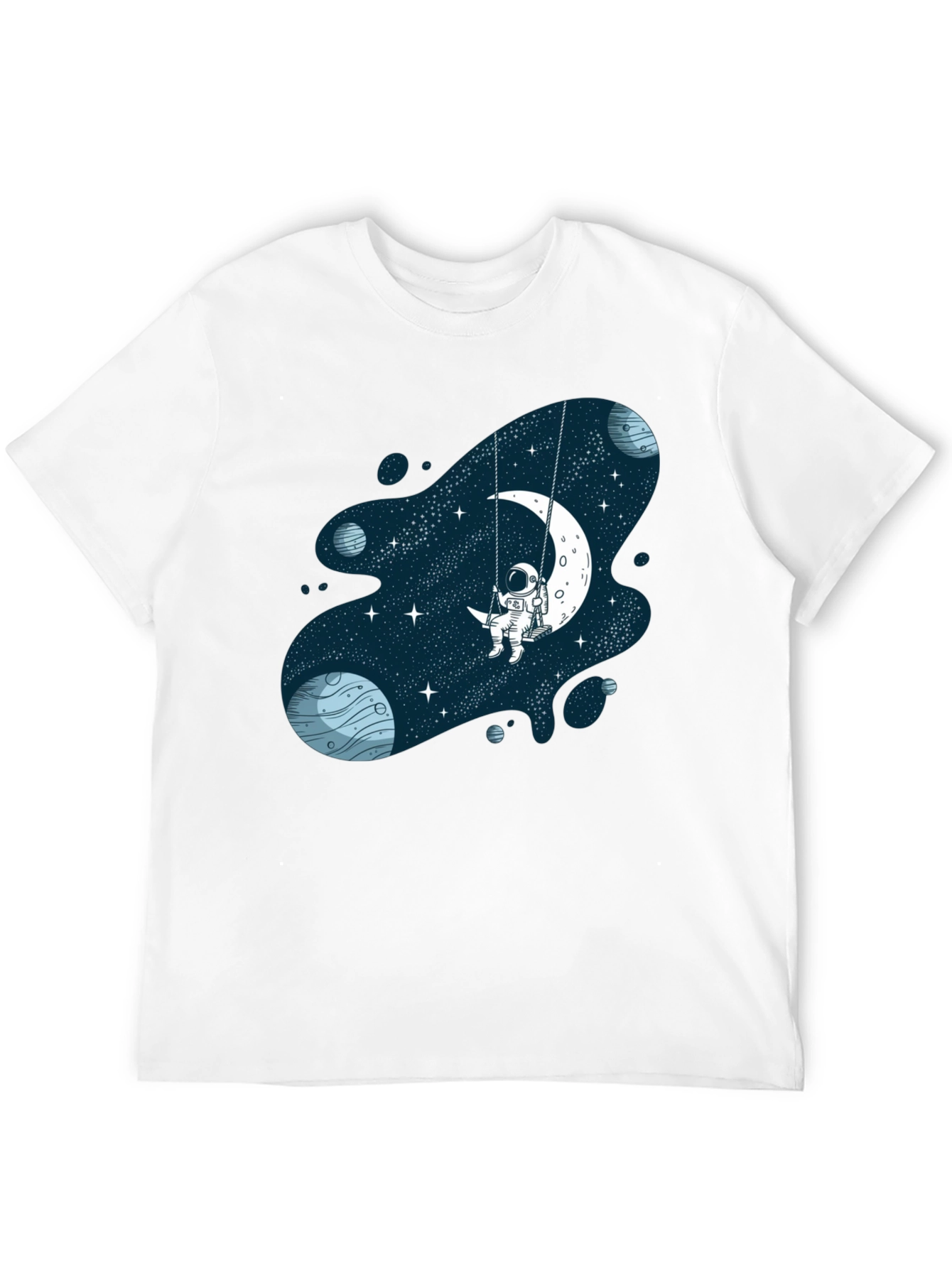 Astronaut on Moon Swing Graphic T-Shirt