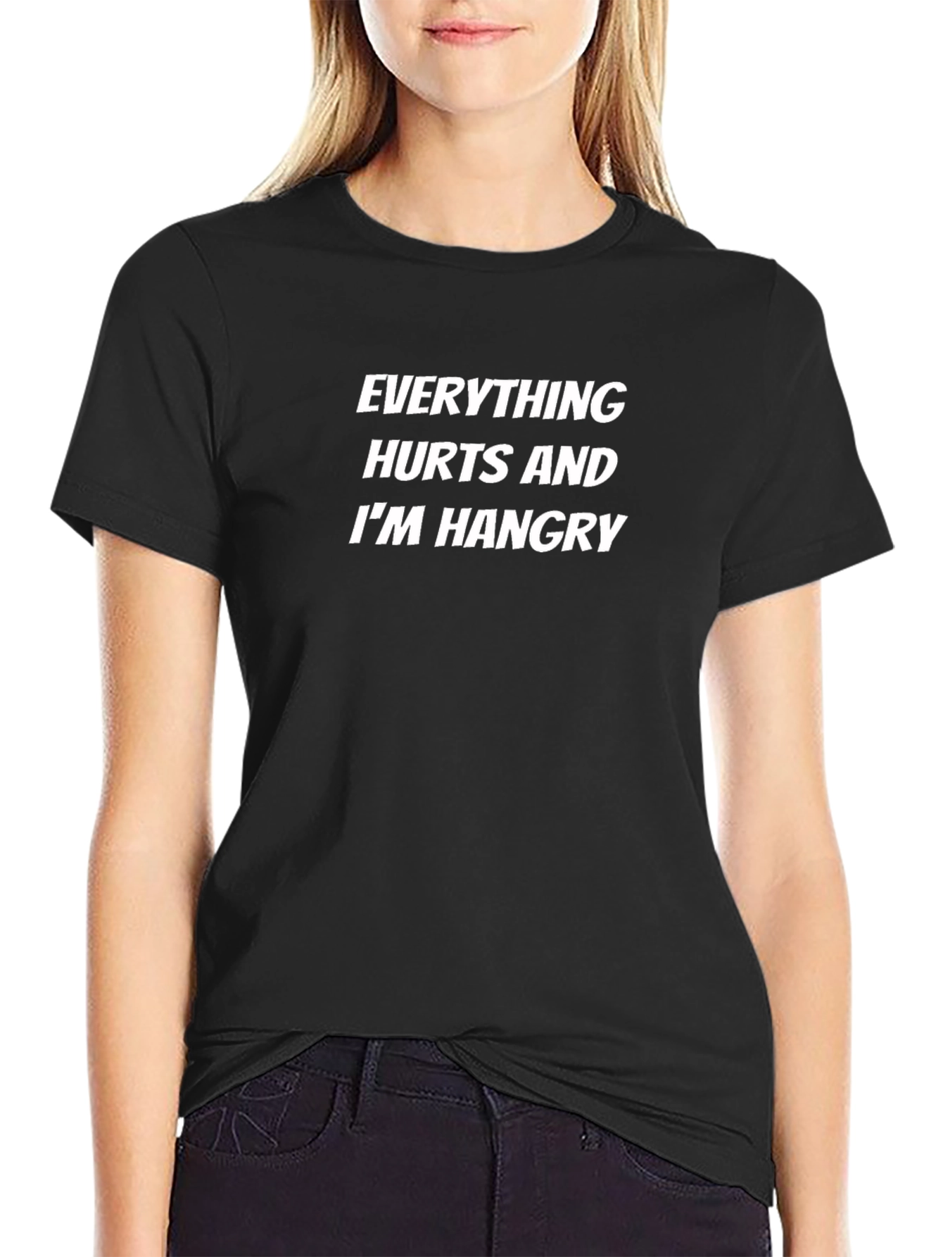 Funny Hangry Graphic Tee - Black