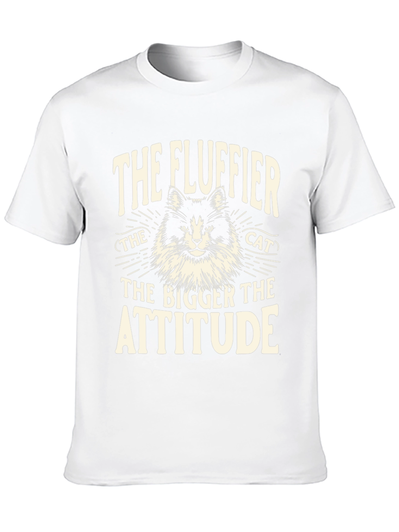 Fluffy Cat Attitude T-Shirt - Unisex Black Tee