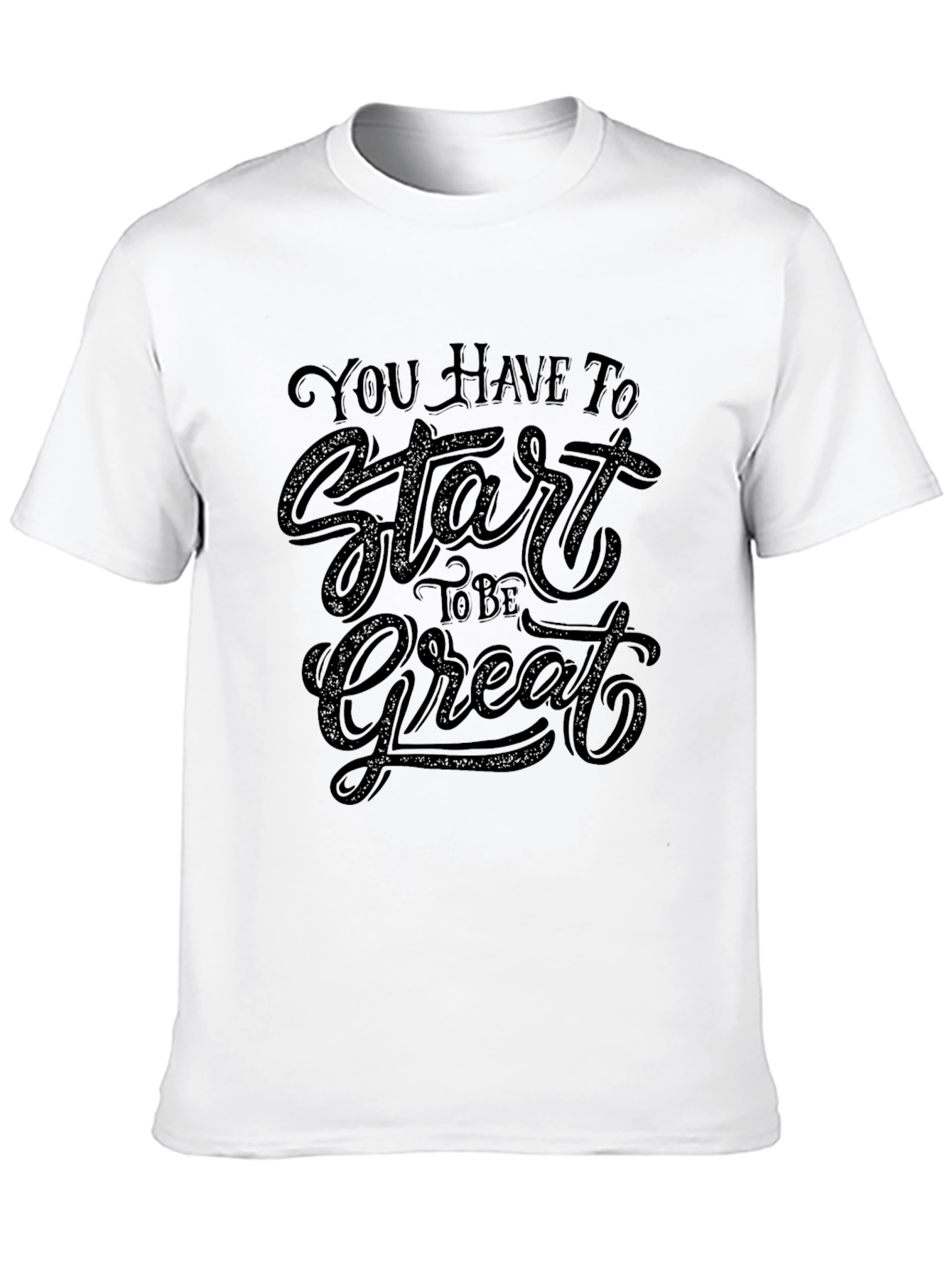 Motivational Start Great Black Graphic Tee