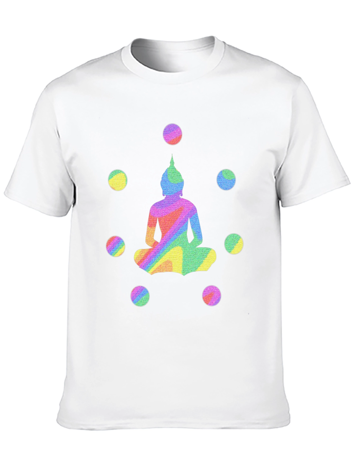 Rainbow Buddha Graphic Tee - Unisex Black T-Shirt